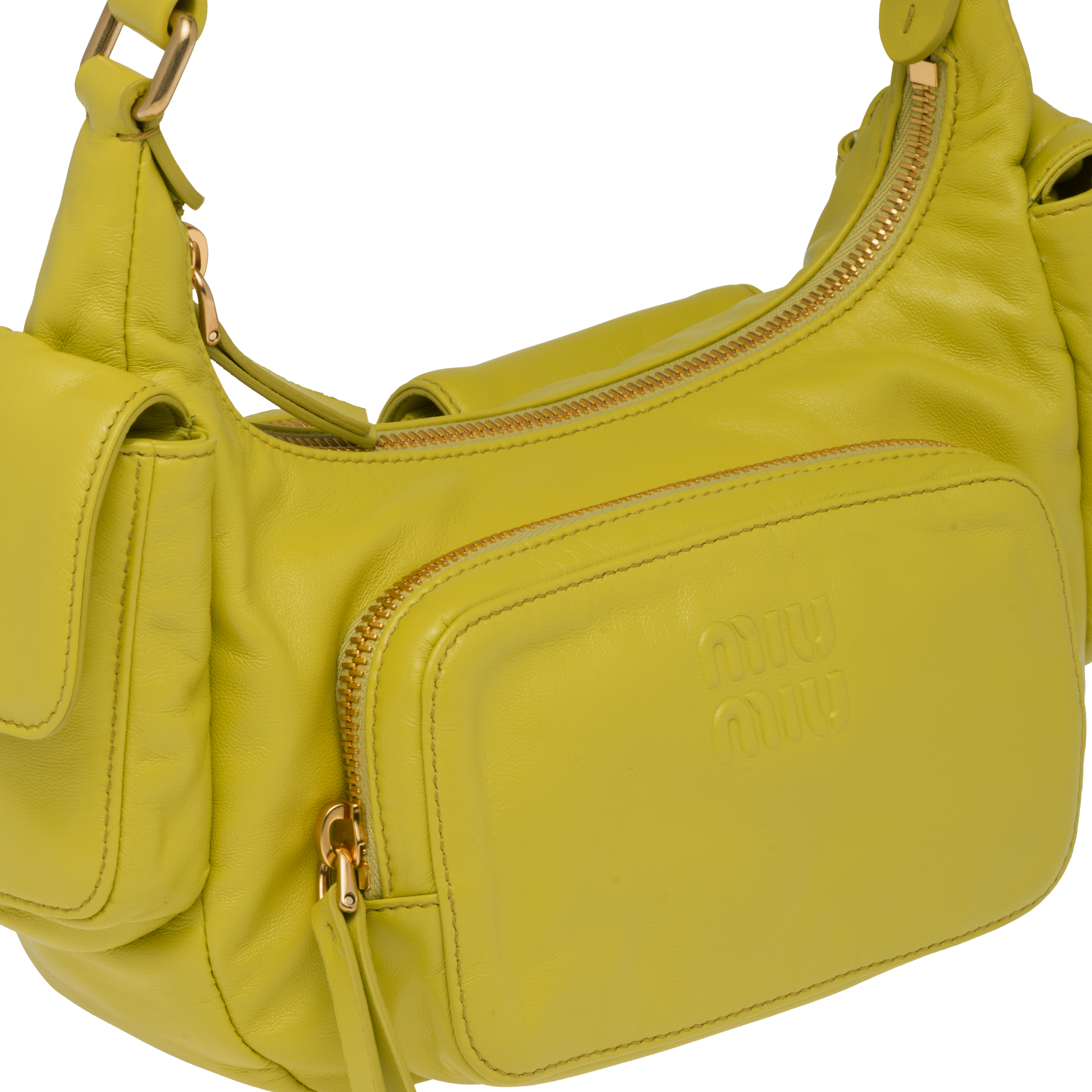 Citron Green Nappa leather Pocket bag