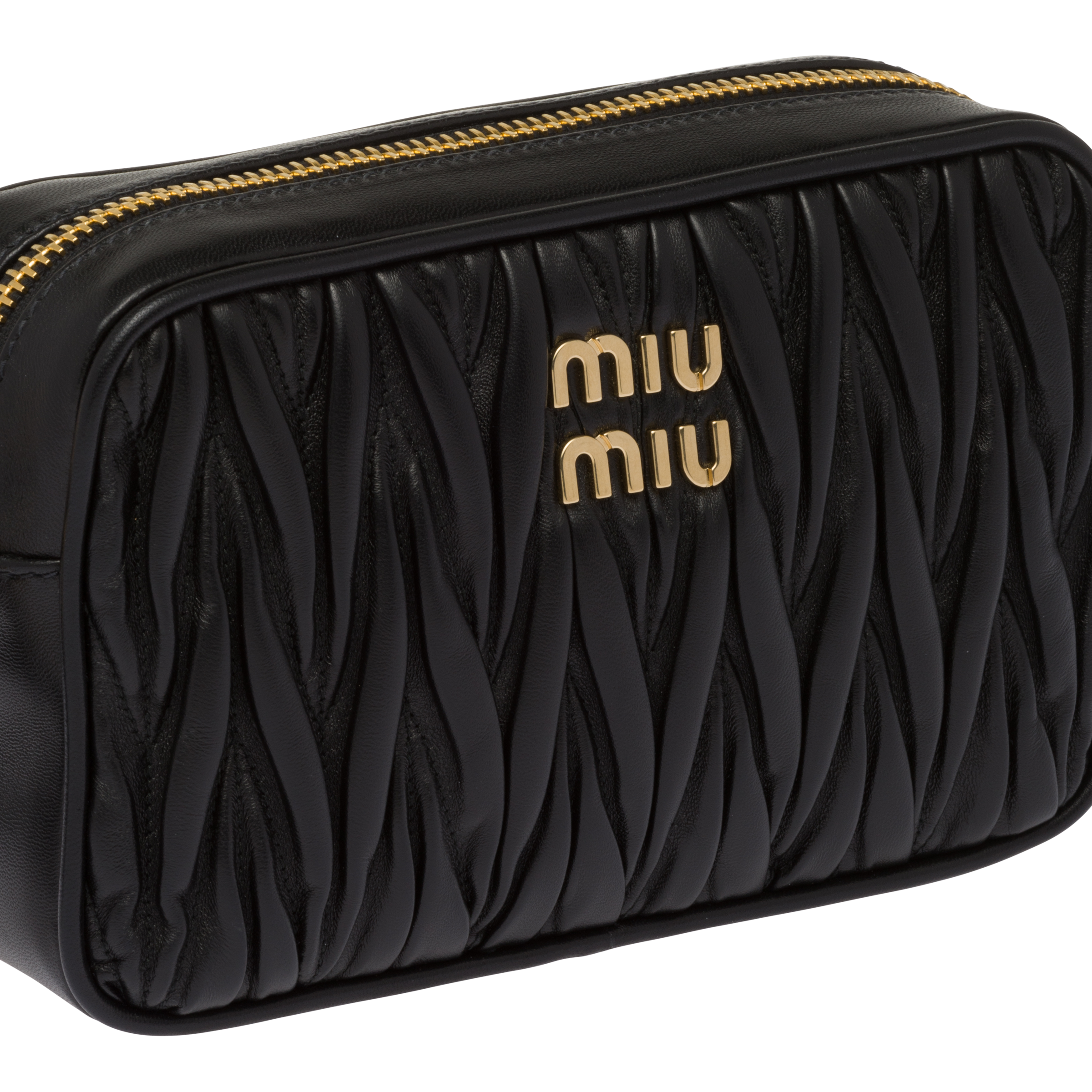 Black Matelassé nappa leather shoulder bag