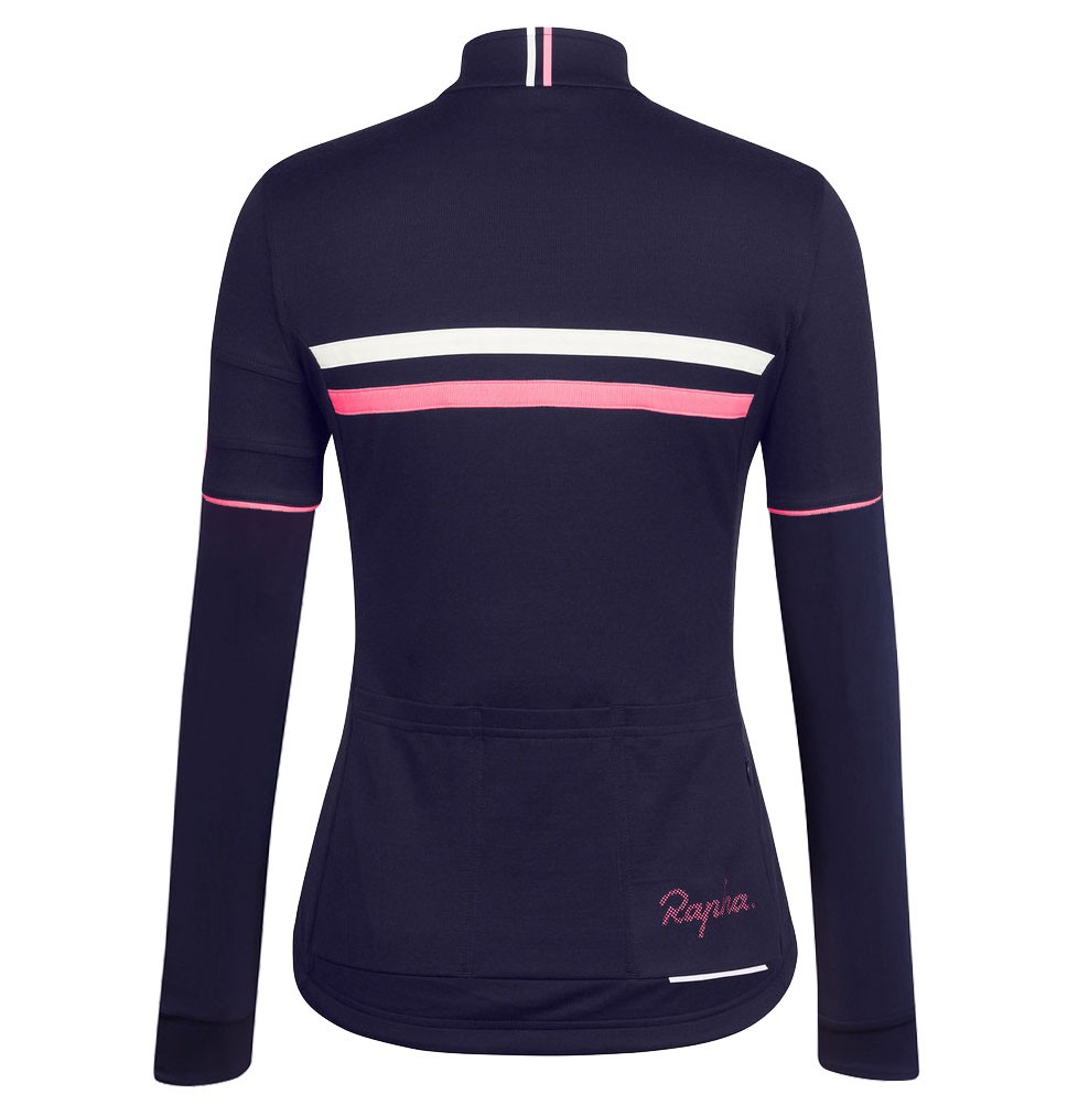 2017 Rapha Brevet Blue-Pink Women Long Sleeve Cycling Jersey