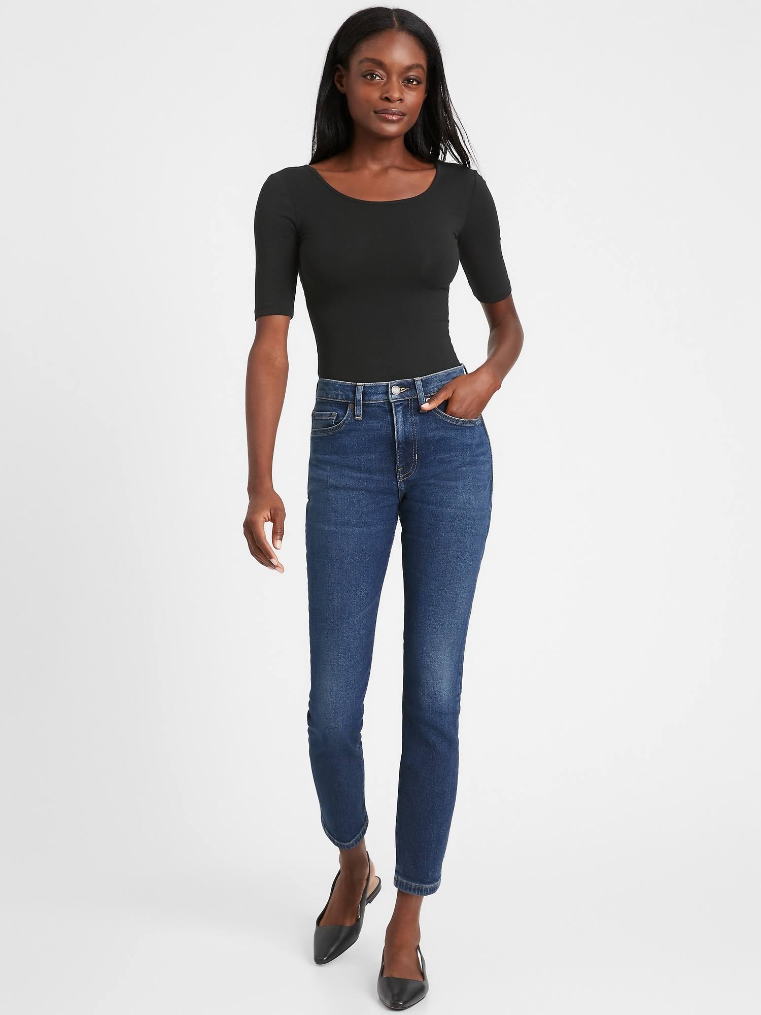 Banana Republic Women's High-Rise Straight Jean Medium Wash Size 26 Regular