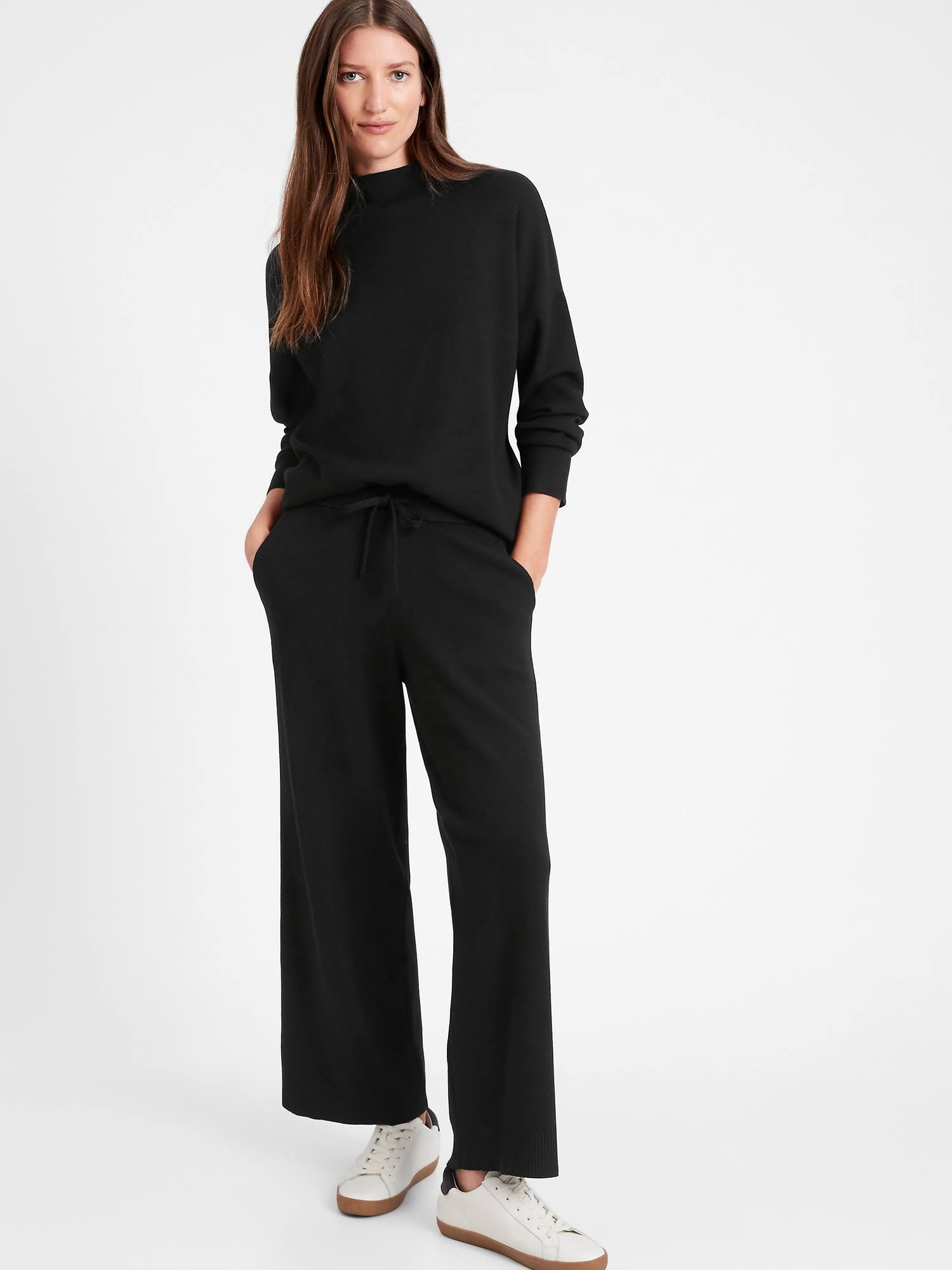 Banana Republic Women's Wide-Leg Sweater Pant Black Size Xs