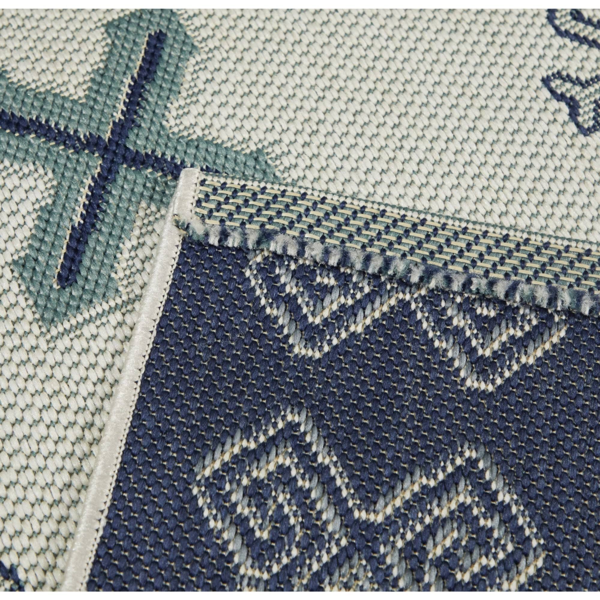 Delgado Southwestern Patio Indoor/Outdoor Area Rug - 5&3x22 x 7& - White