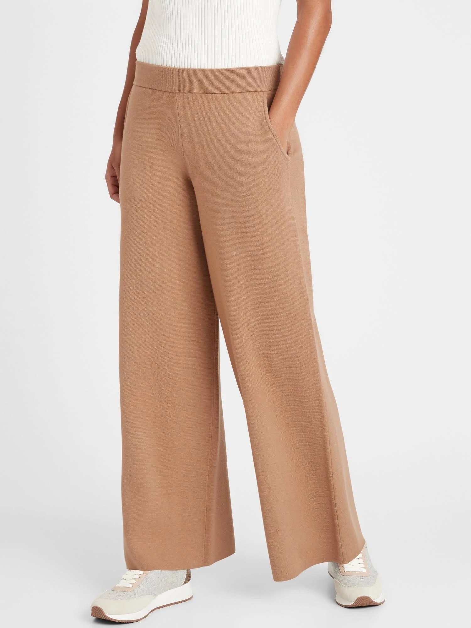 Banana Republic Women's Wide-Leg Sweater Pant Camel Size XL