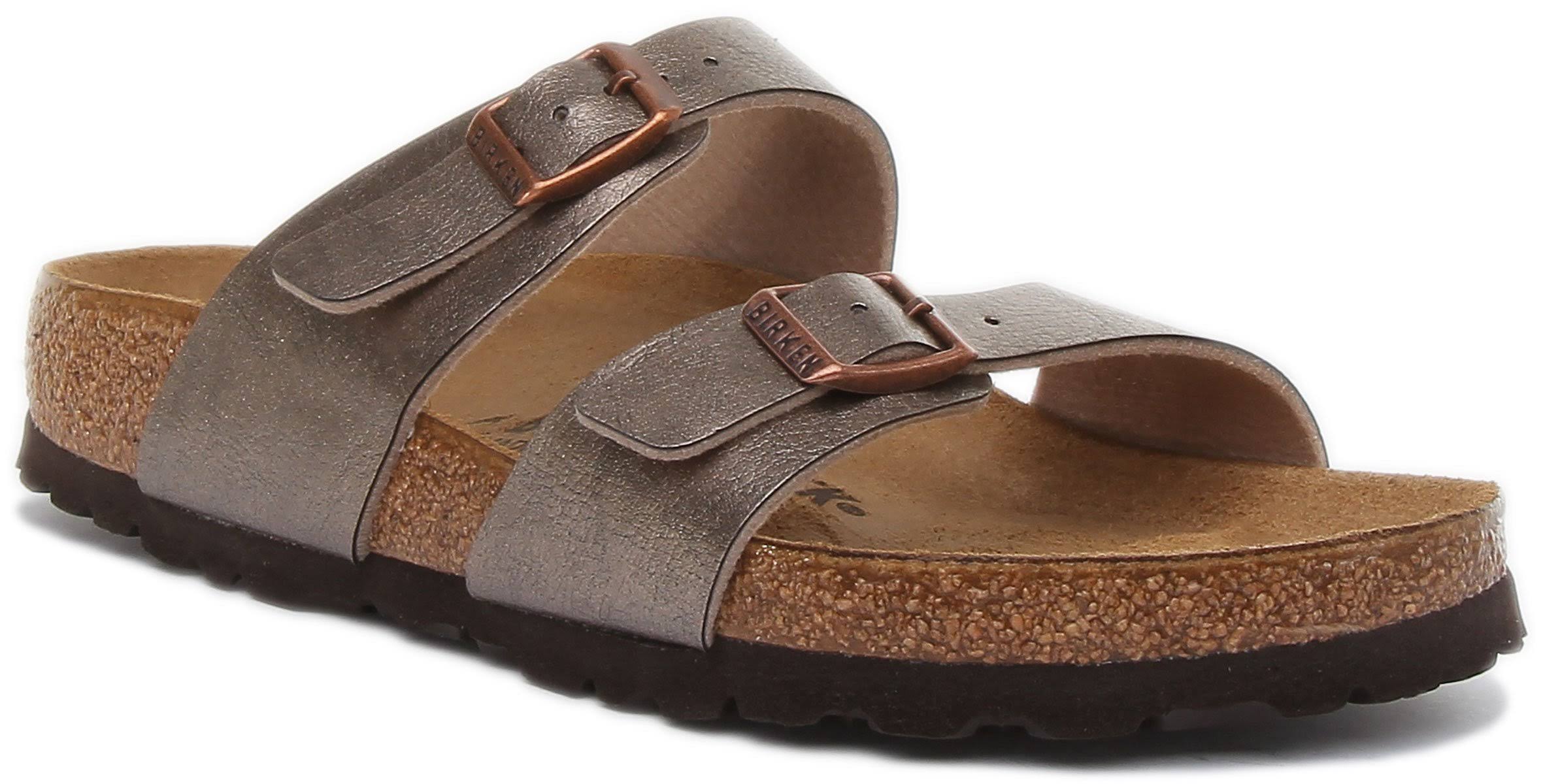 Birkenstock Sydney Birko Flor Regular Womens Sandals - Graceful Taupe