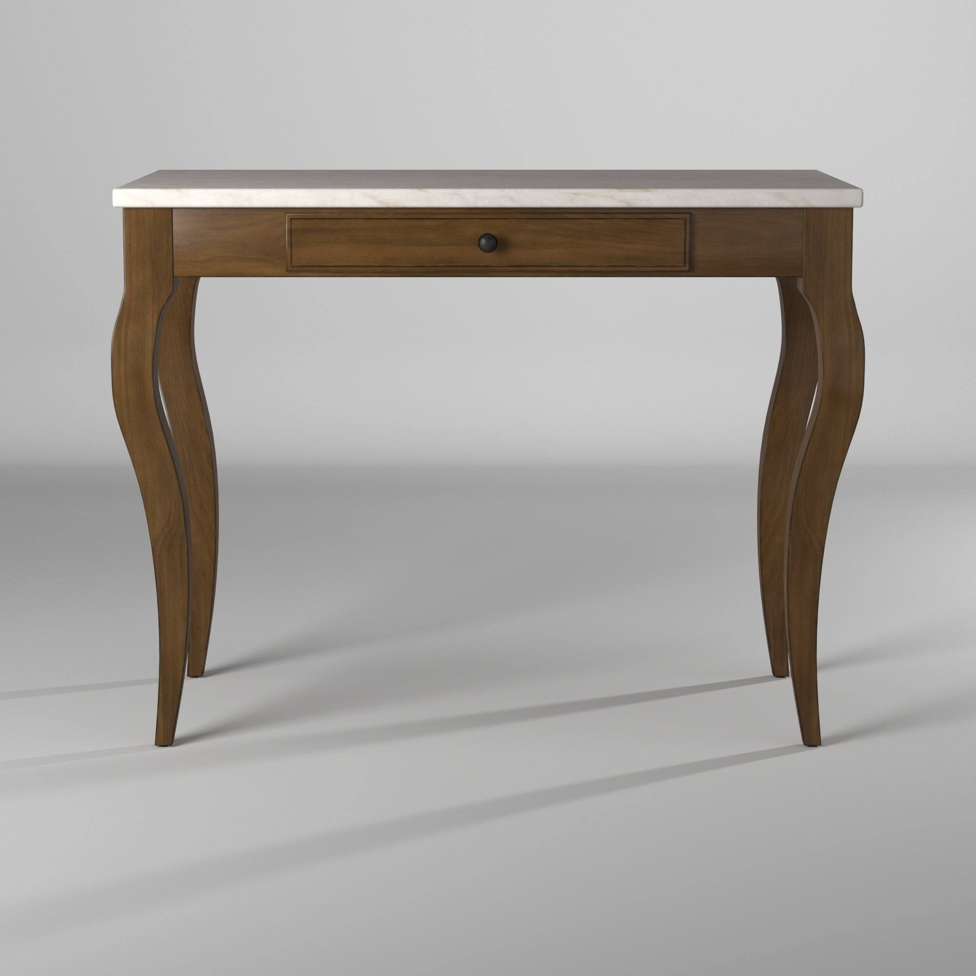 Picket House Furnishings Melony Desk with Marble Top in White
