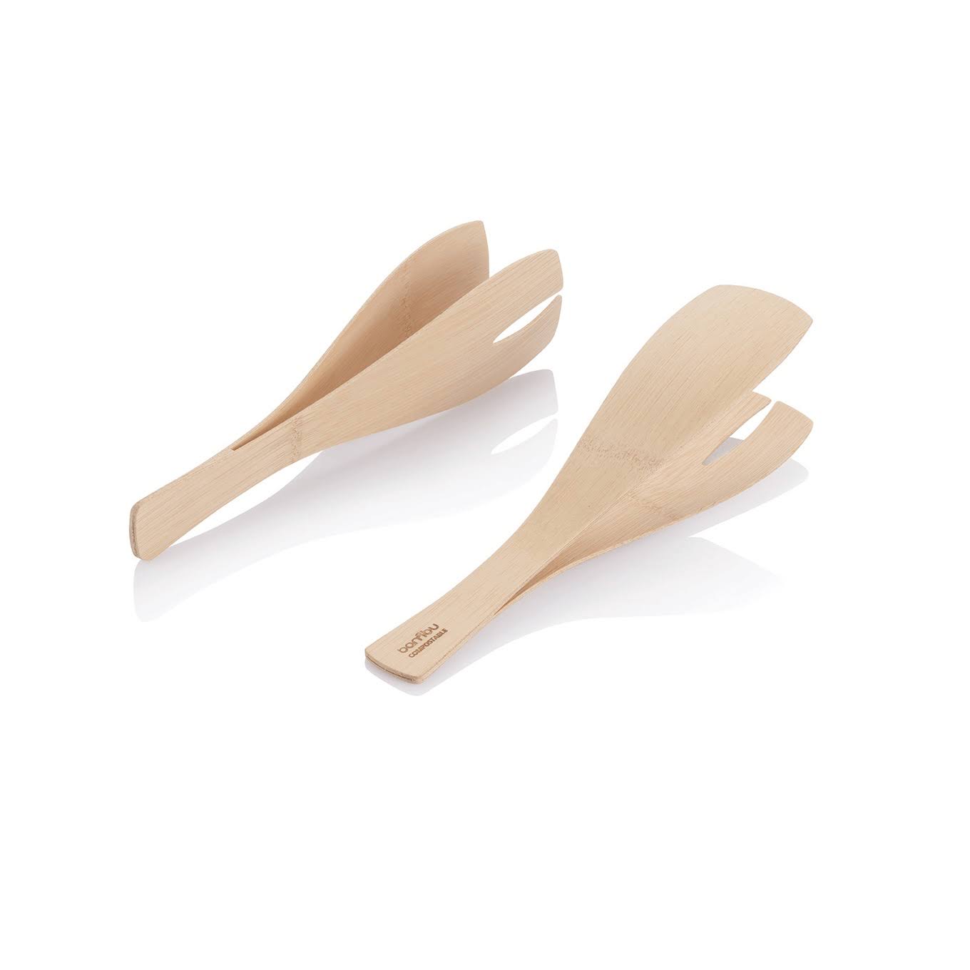 Bambu 064200 Veneerware 9x22 Disposable Bamboo Tongs - 36/Case