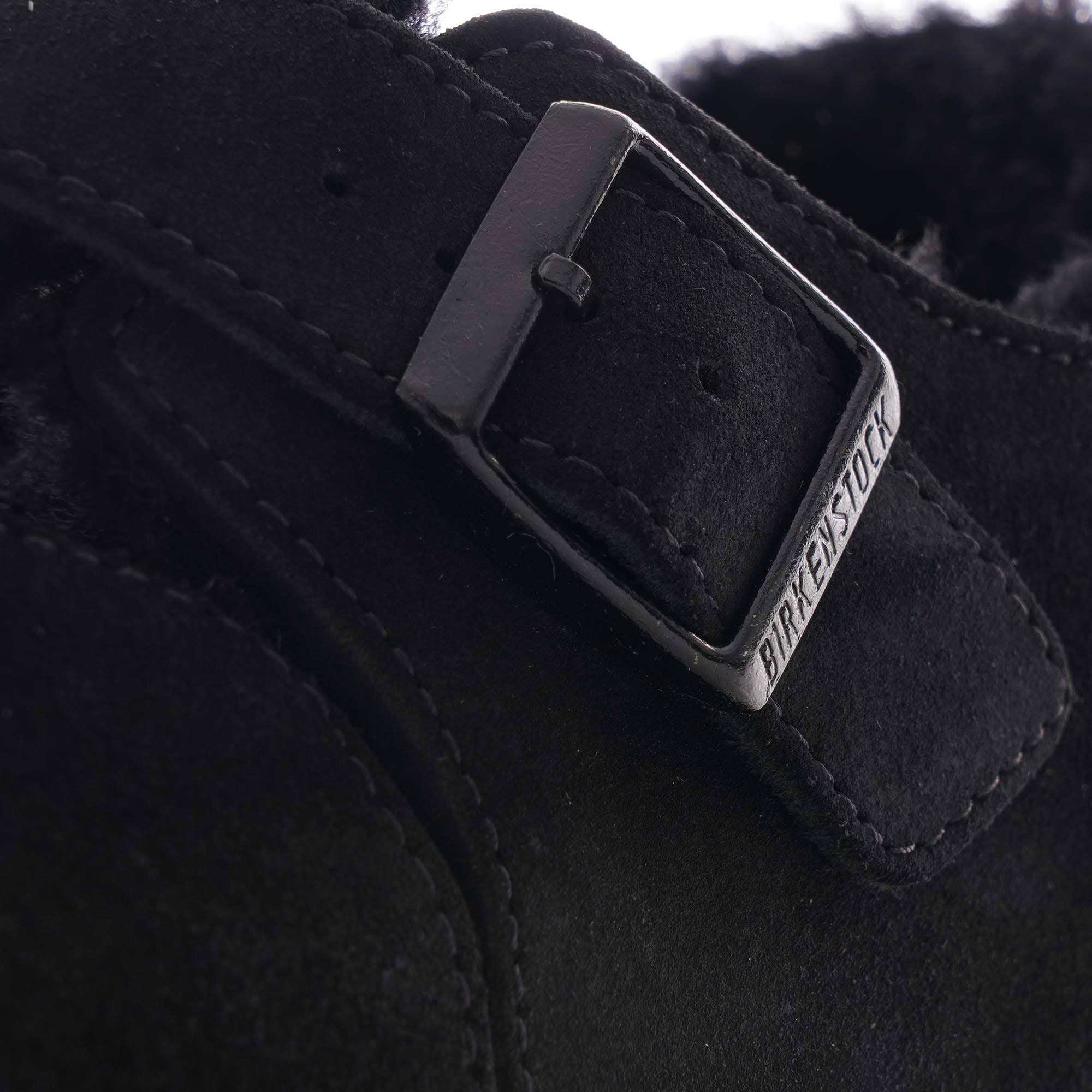Birkenstock London Suede Leather Shearling Black Low Shoes