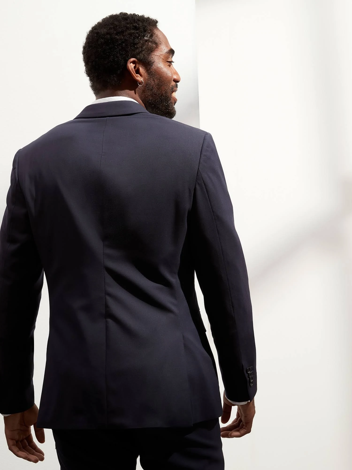 Banana Republic Men's Slim Solid Italian Wool Suit Jacket Navy Size 38 Short