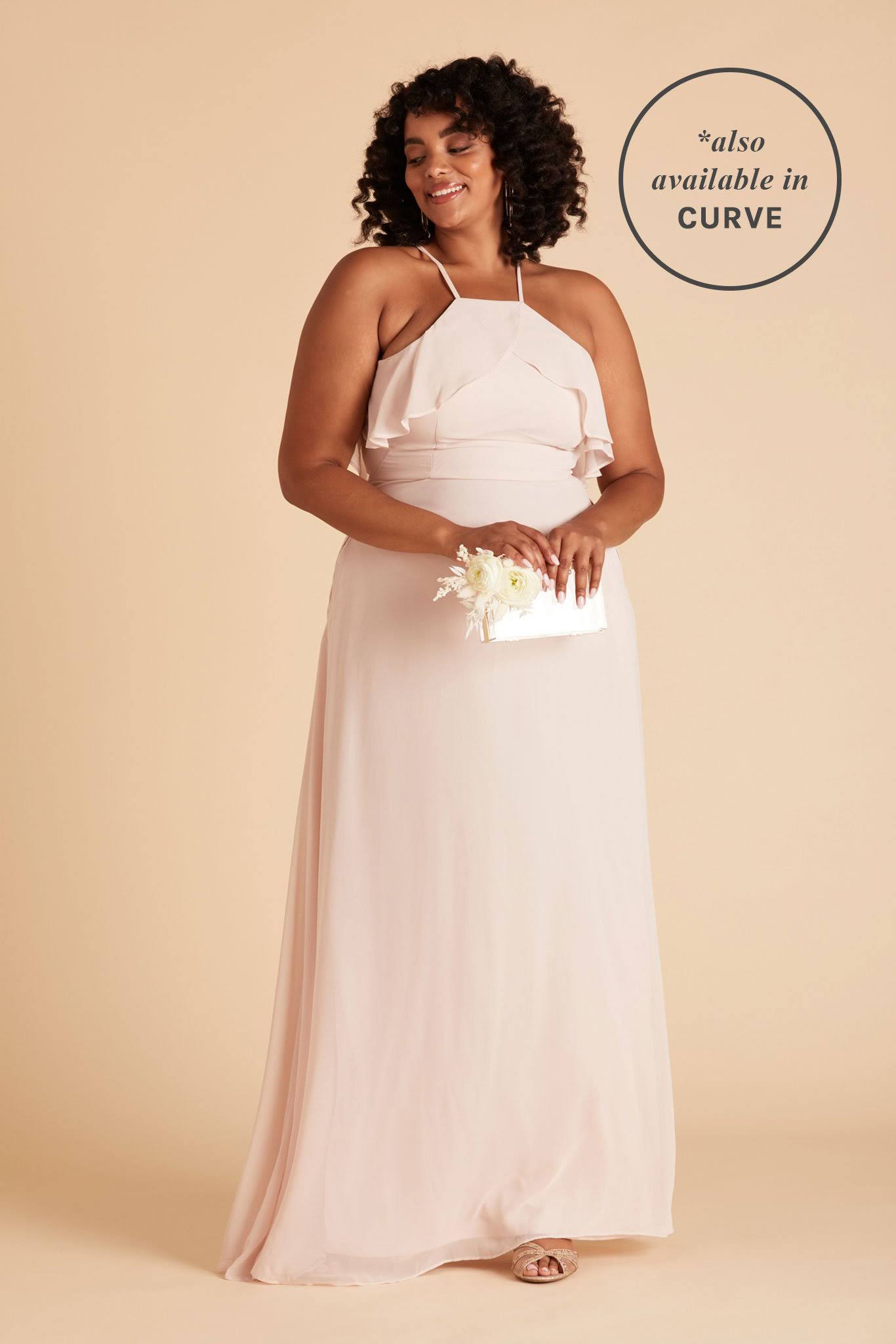 Jules Chiffon Bridesmaid Dress in Pale Blush XL / Pale Blush