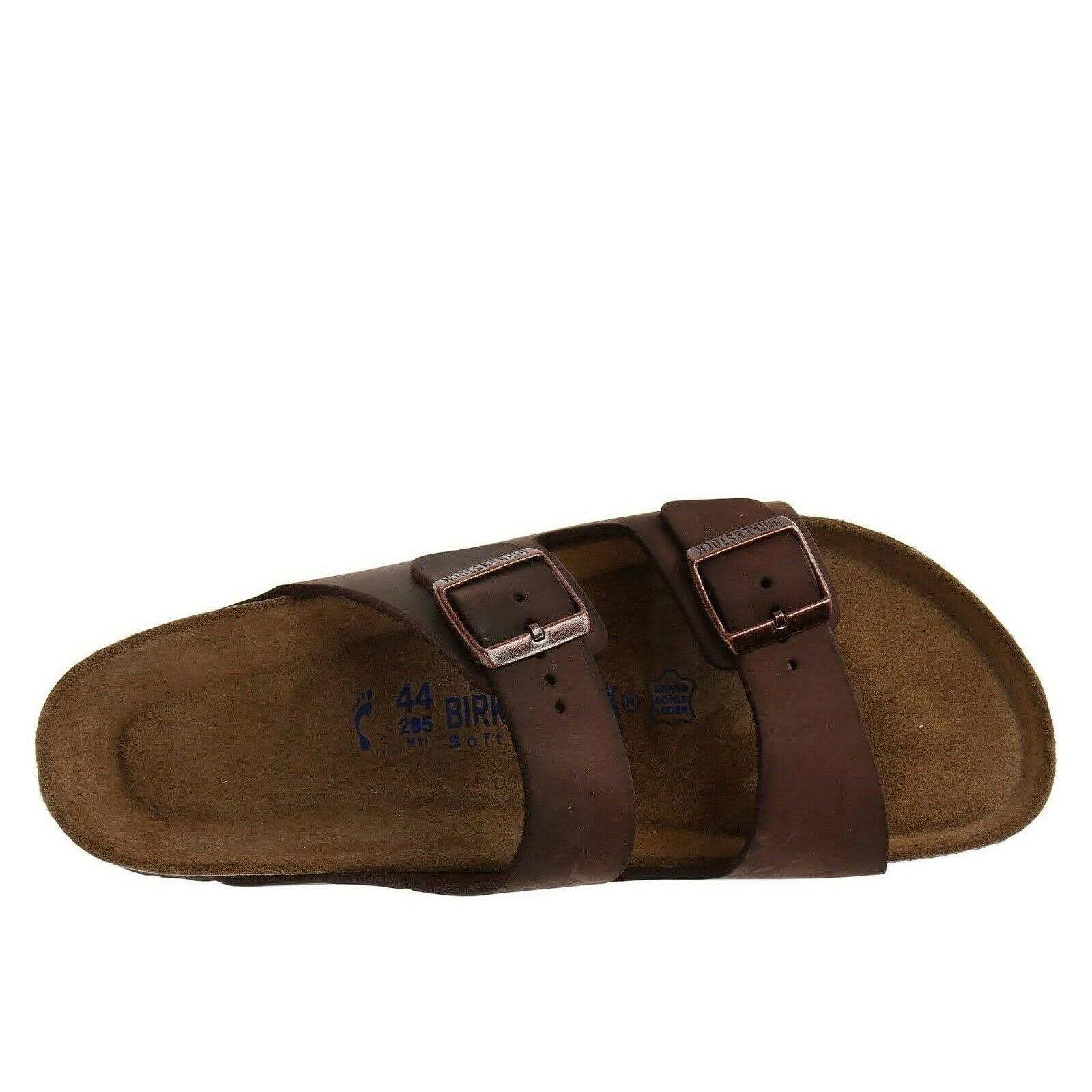 Birkenstock Men's Arizona SFB Habana Oiled Leather Sandals - Brown - 45 EU / 12 M US