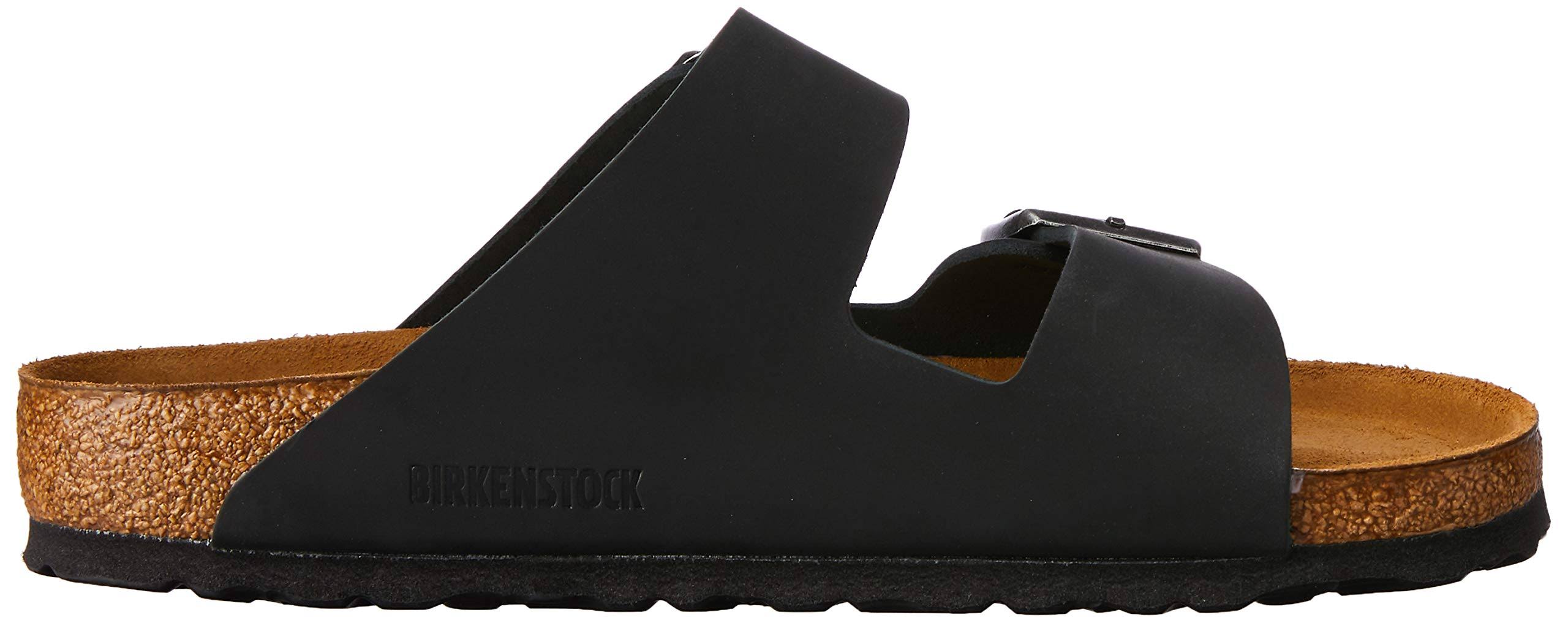 Birkenstock Arizona Oiled Leather Soft Footbed Sandals - Black