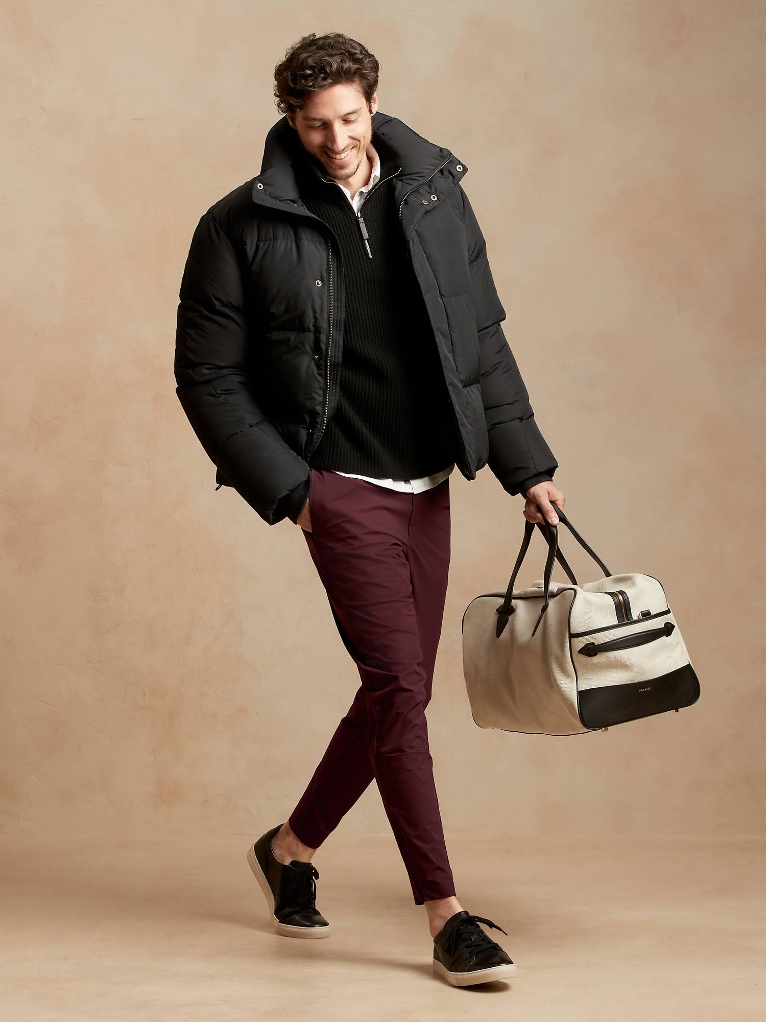 Banana Republic Men's BR Sport Motion Tech Jogger Burgundy Tall Size L