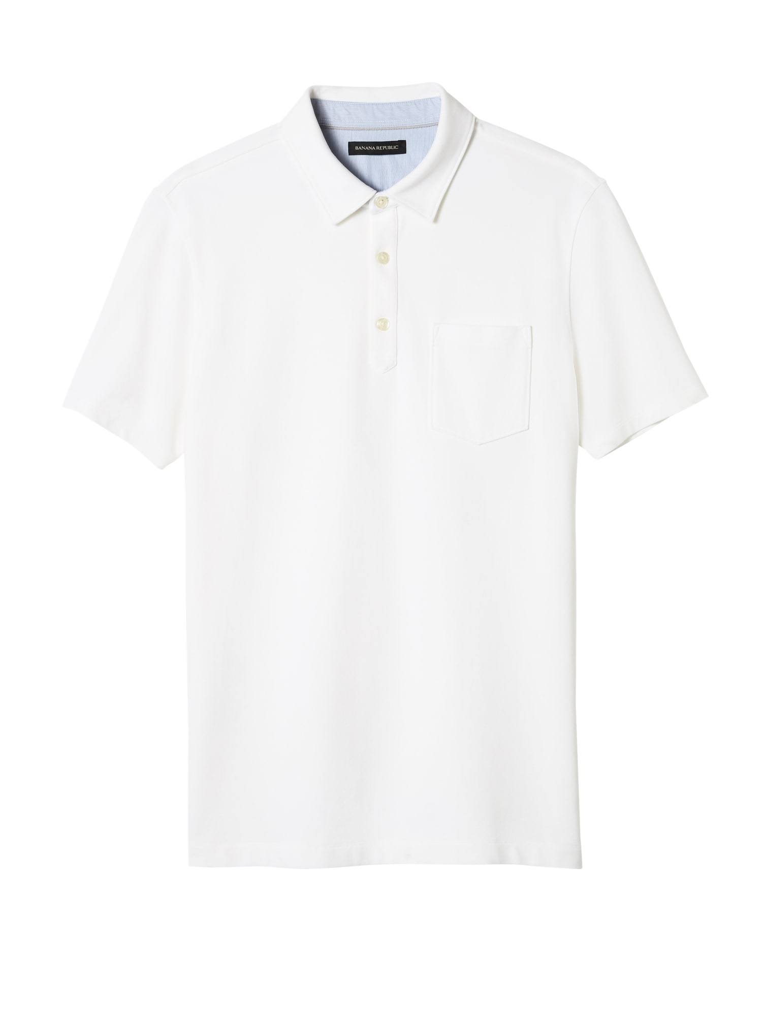 Banana Republic Men's Don&t-Sweat-It Polo Shirt White Tall Size XXL