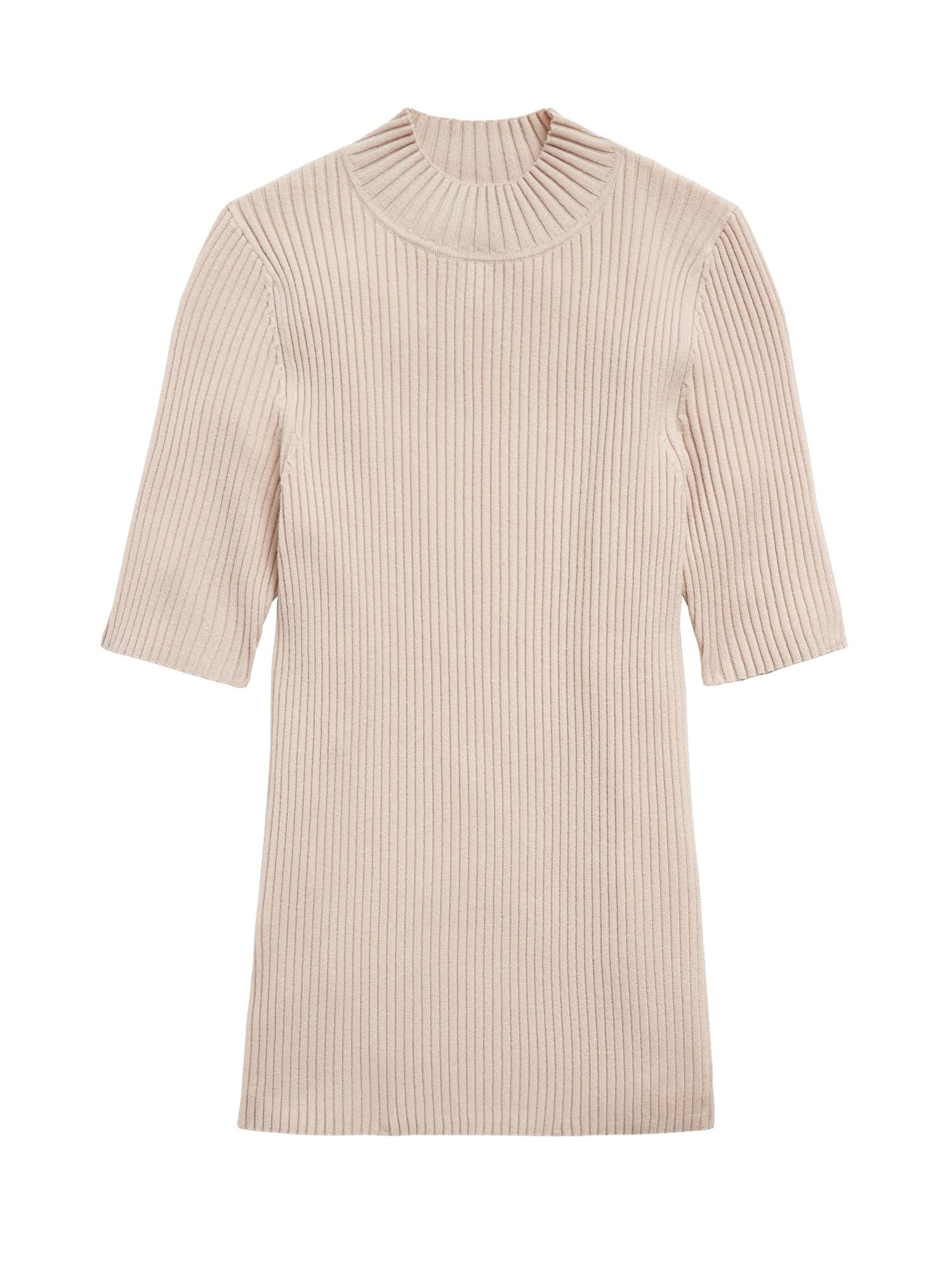 Banana Republic Women's Ribbed Mock-Neck Sweater Top Ecru White Size M