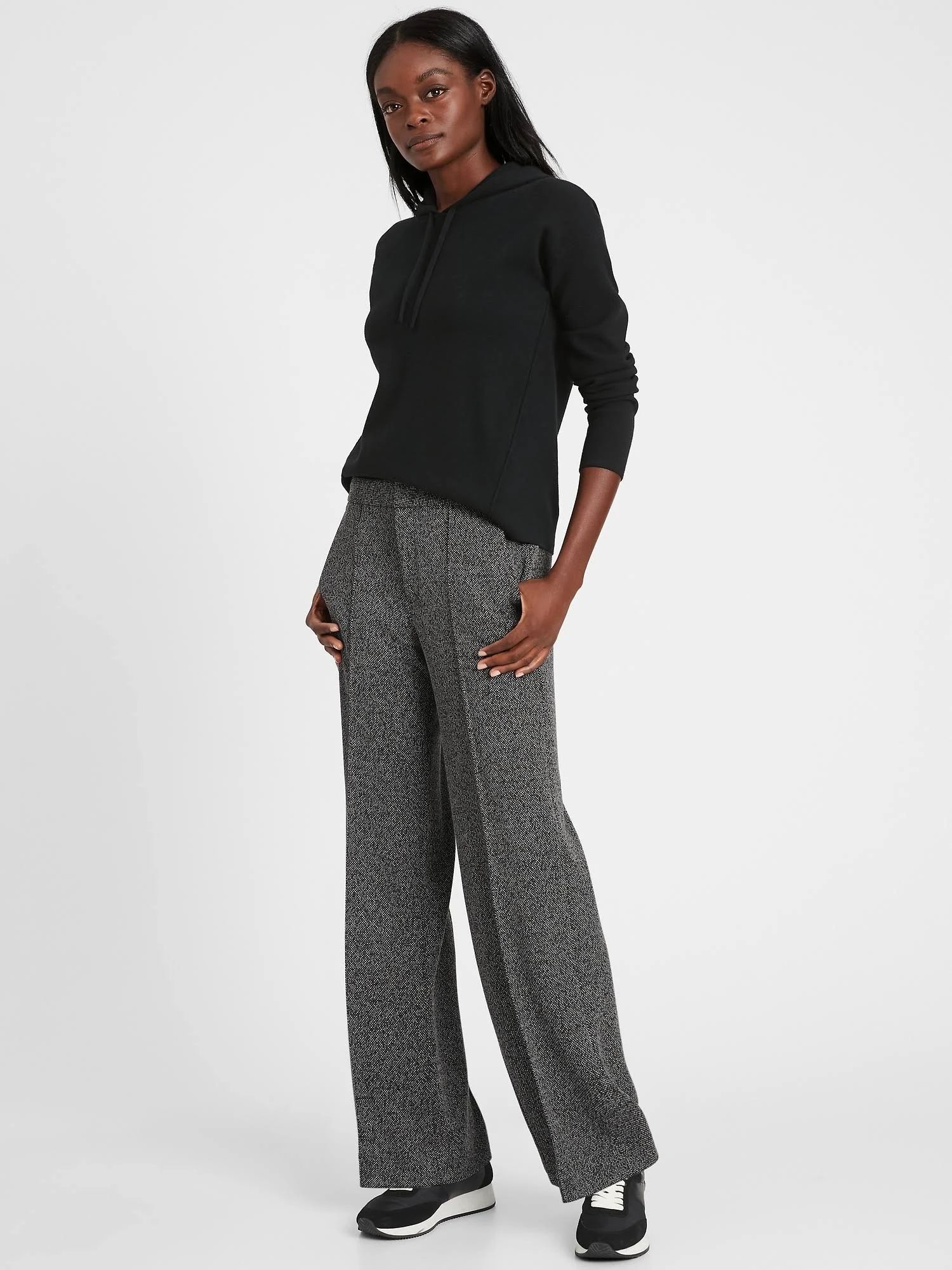 Banana Republic Women's Slim Wide-Leg 24-Hour Ponte Pant Heather Gray Size 0 Regular