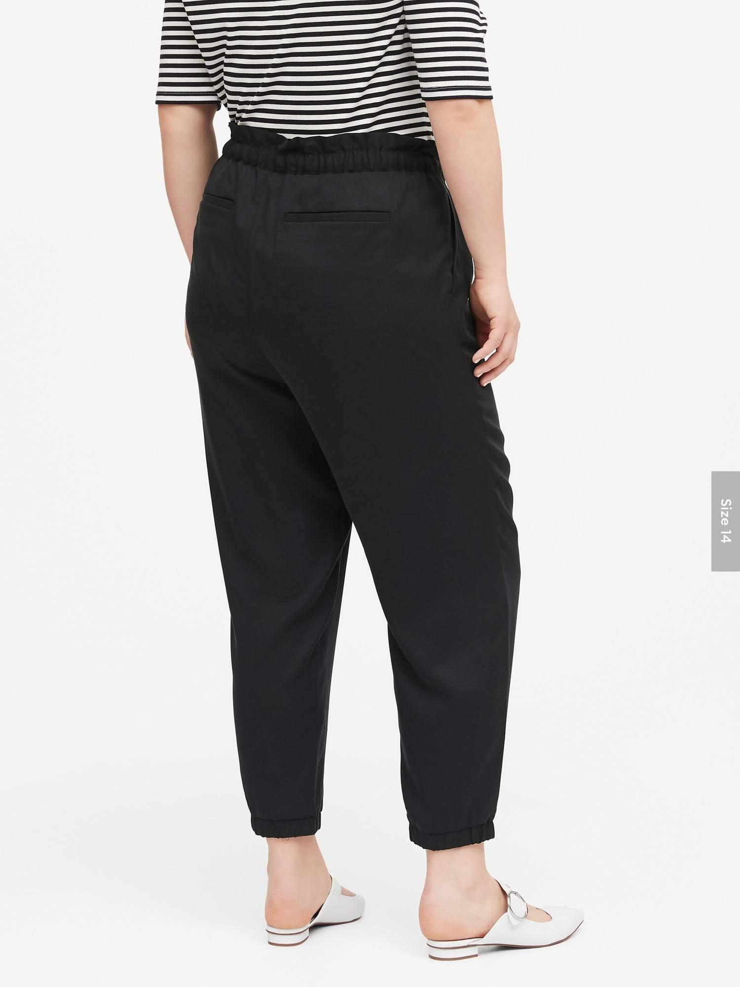 Banana Republic Women's Tencel Paperbag Jogger Black Size M