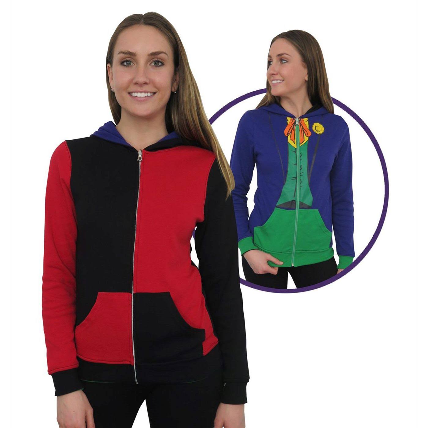 Harley Quinn and Joker Reversible Hoodie XL