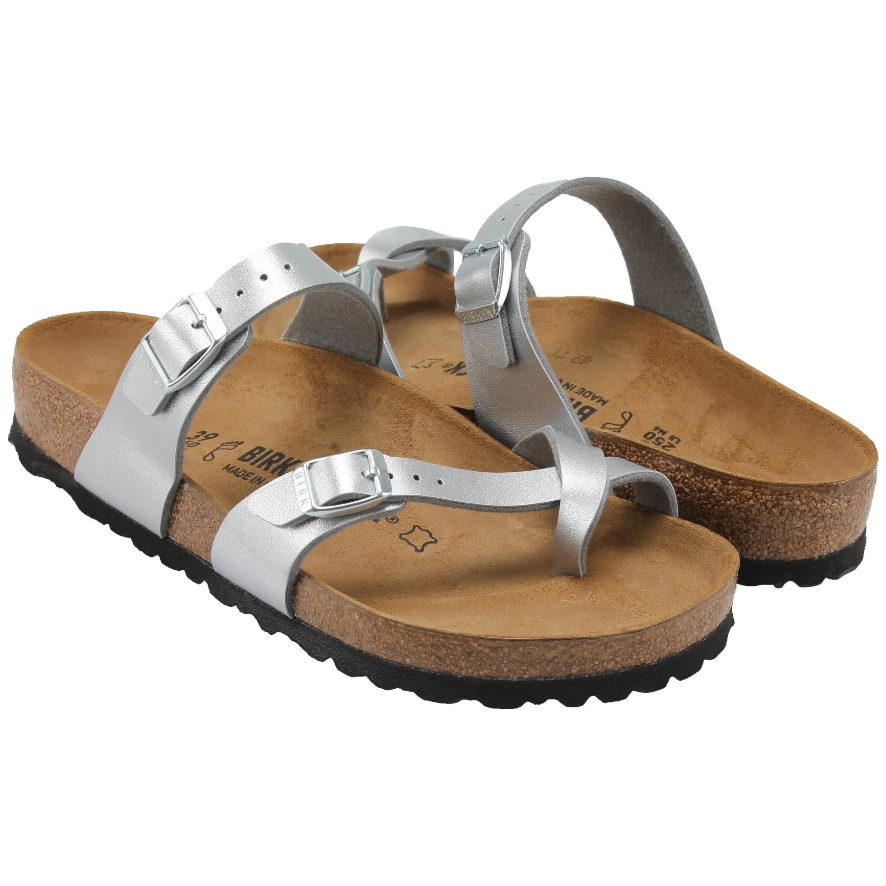Birkenstock Women's Mayari Sandal - 41 - Silver Birko-Flor