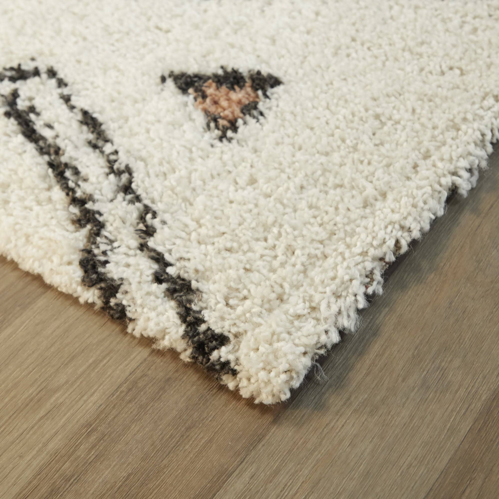 Kallos Tribal Shag Area Rug - 7&10x22 x 10& - Charcoal Grey