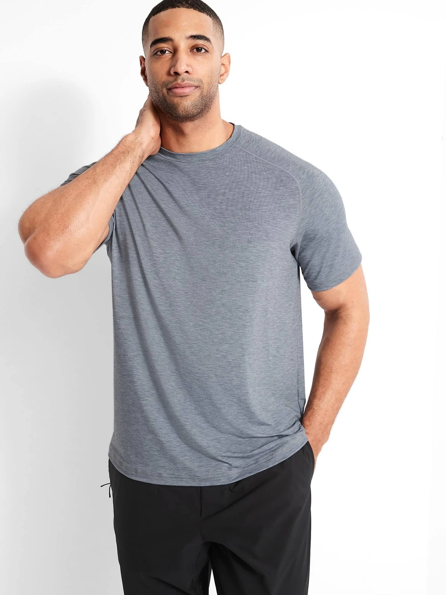 Banana Republic Men's Train Performance T-Shirt Heather Gray Size S