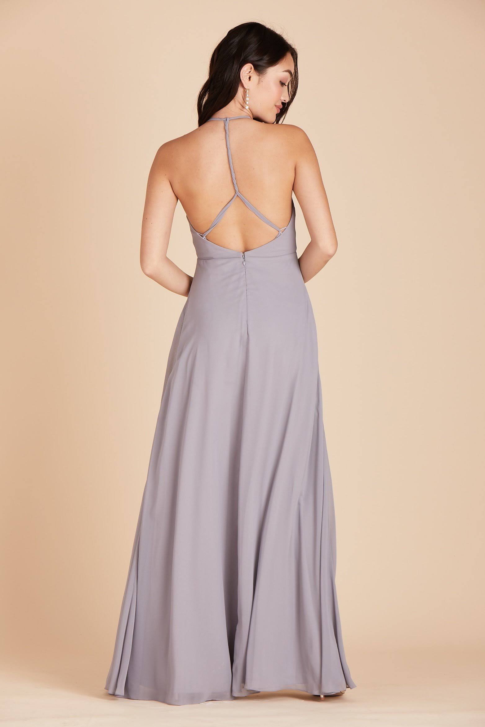 Birdy Grey Moni Convertible Chiffon Bridesmaid Dress in Silver S / Silver