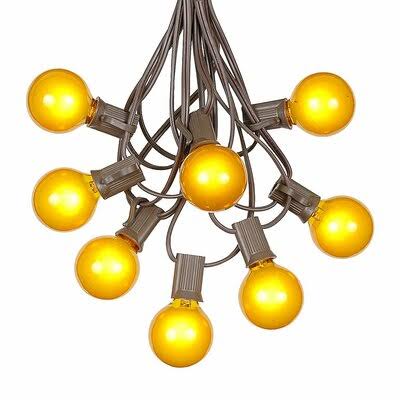 The Party Aisle G40 Patio 25 ft. 25-Light Globe String Lights, Brown