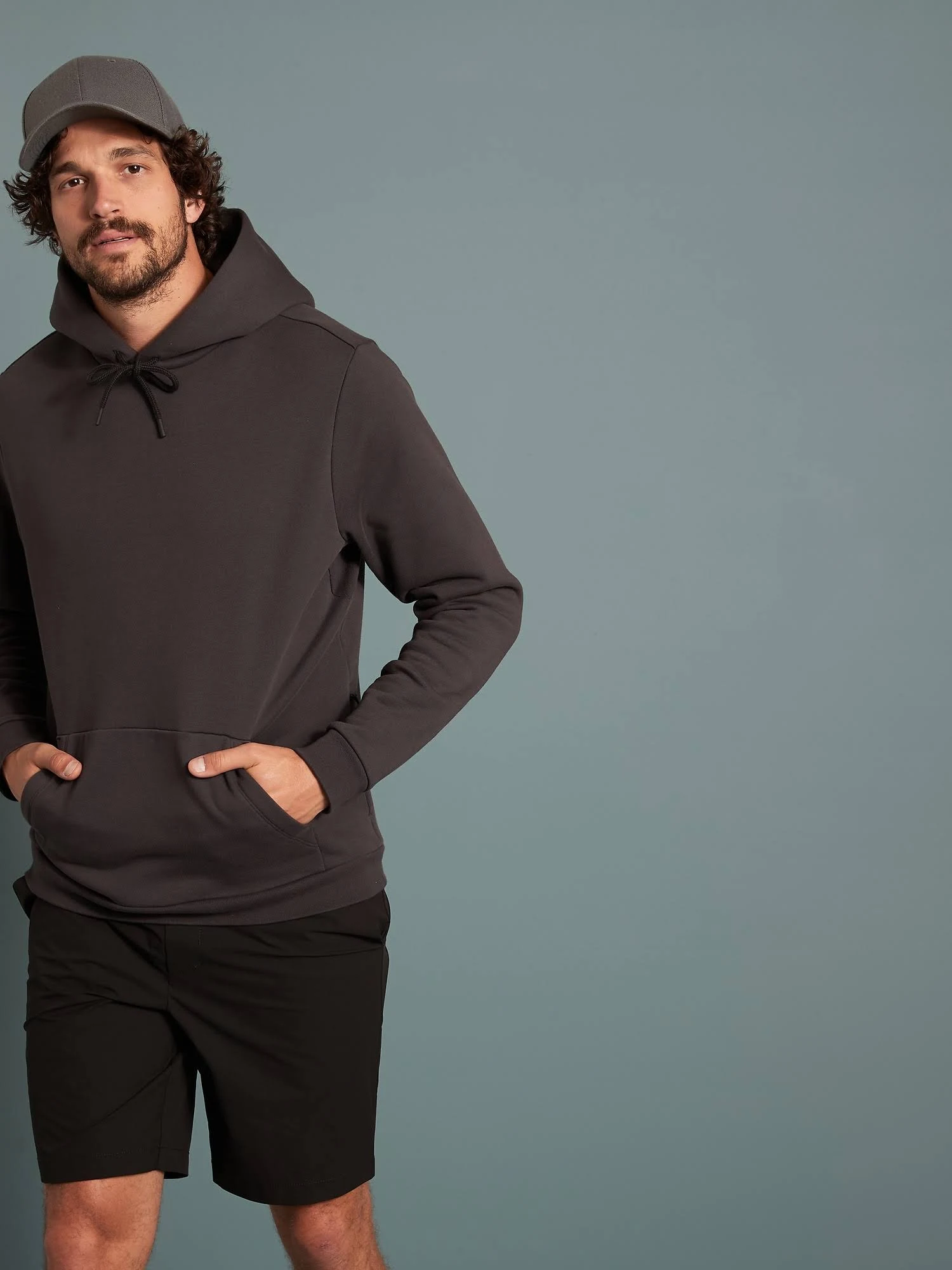 Banana Republic Men's Heavyweight Fleece Hoodie Black Size S
