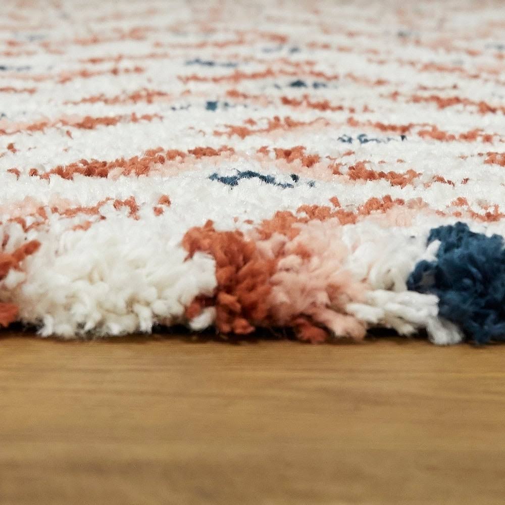 Hadley Geometric Moroccan Shag Berber Area Rug - 2&7x22 x 7& Runner - Rust