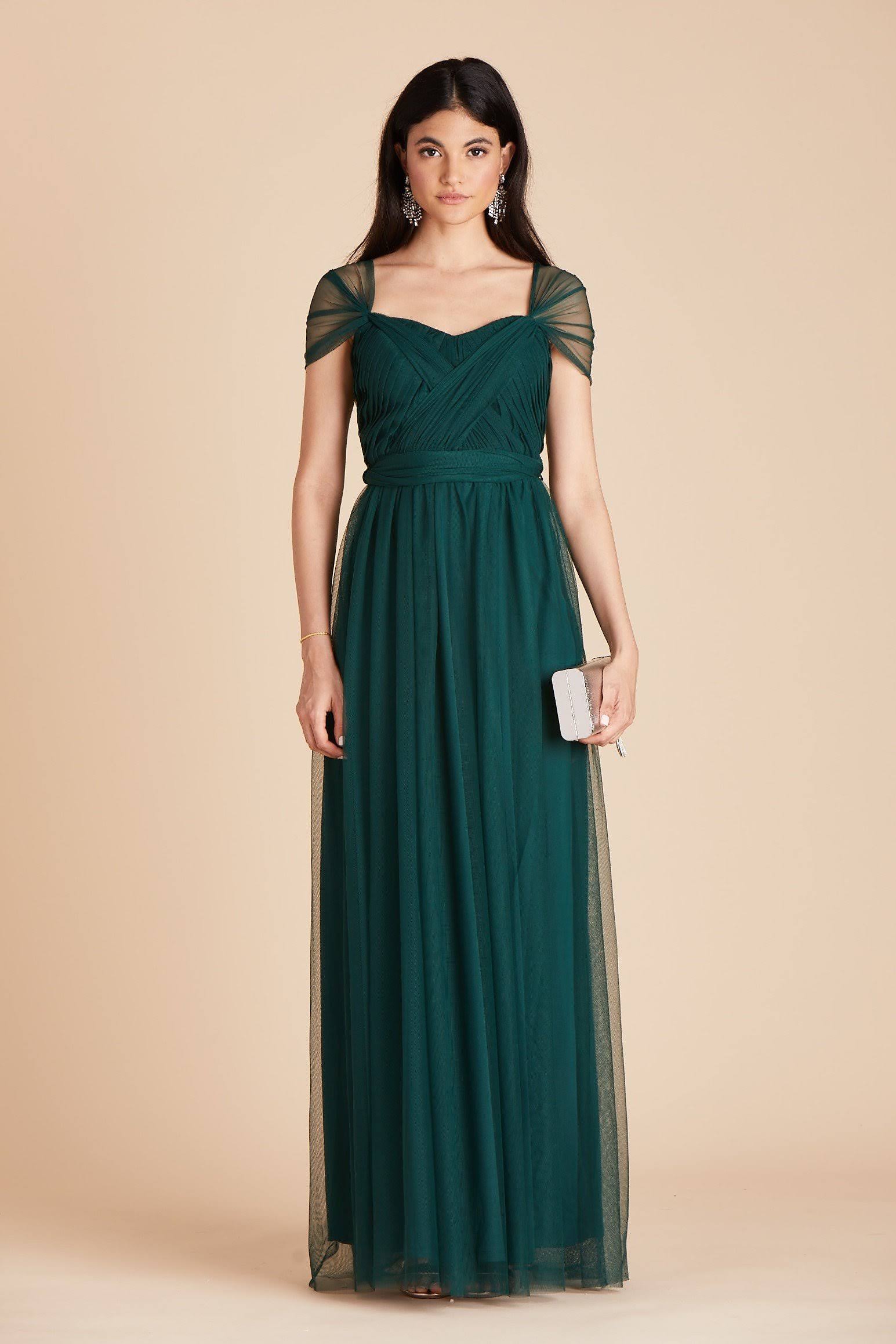 Birdy Grey Christina Convertible Tulle Bridesmaid Dress in Emerald XXL / Emerald