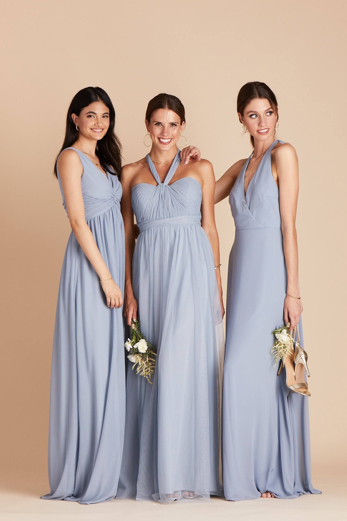 Birdy Grey Lianna Bridesmaid Dress in Dusty Blue Xs / Dusty Blue