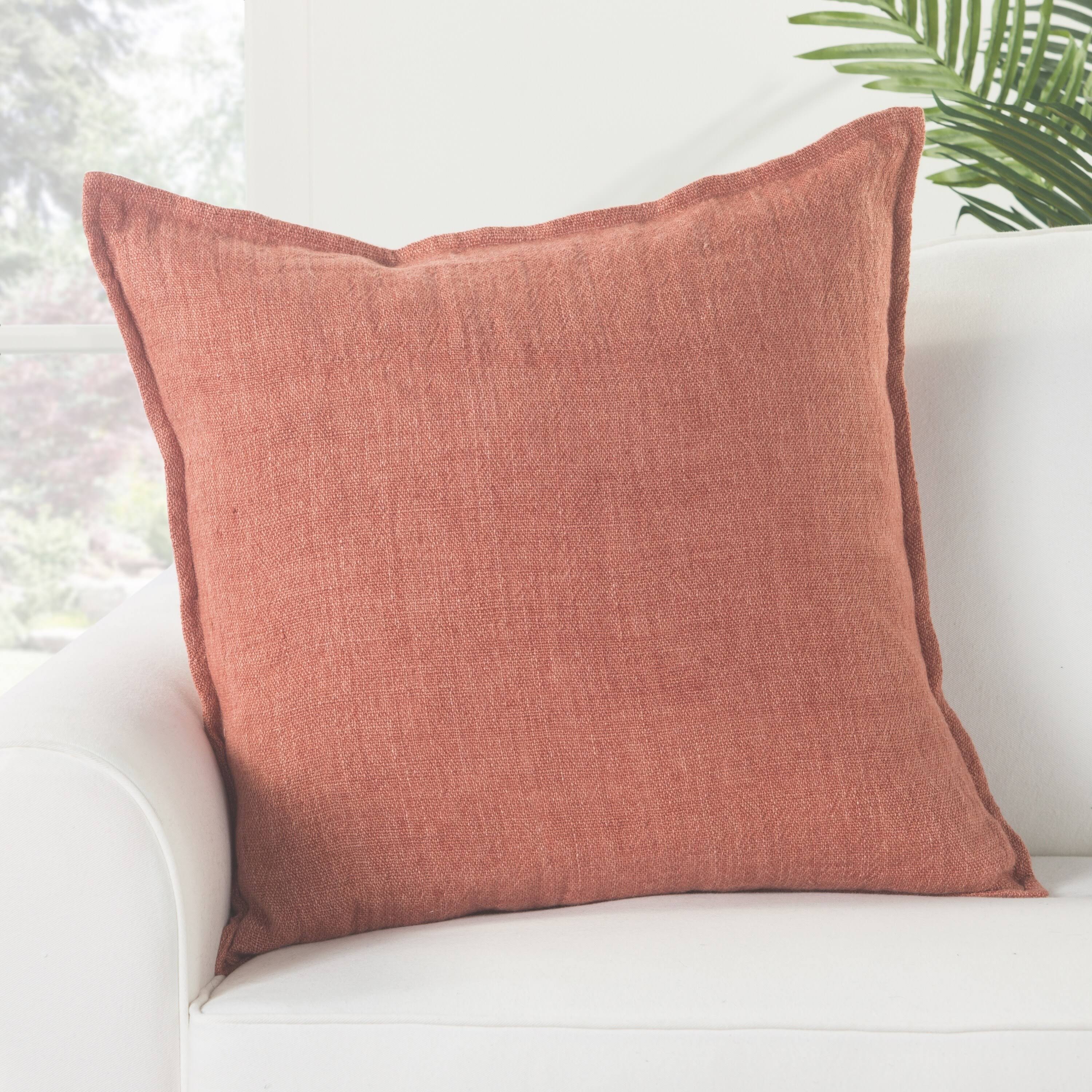 Bay Solid Red Poly Throw Pillow - 22x22x22x22 Polyester Fill