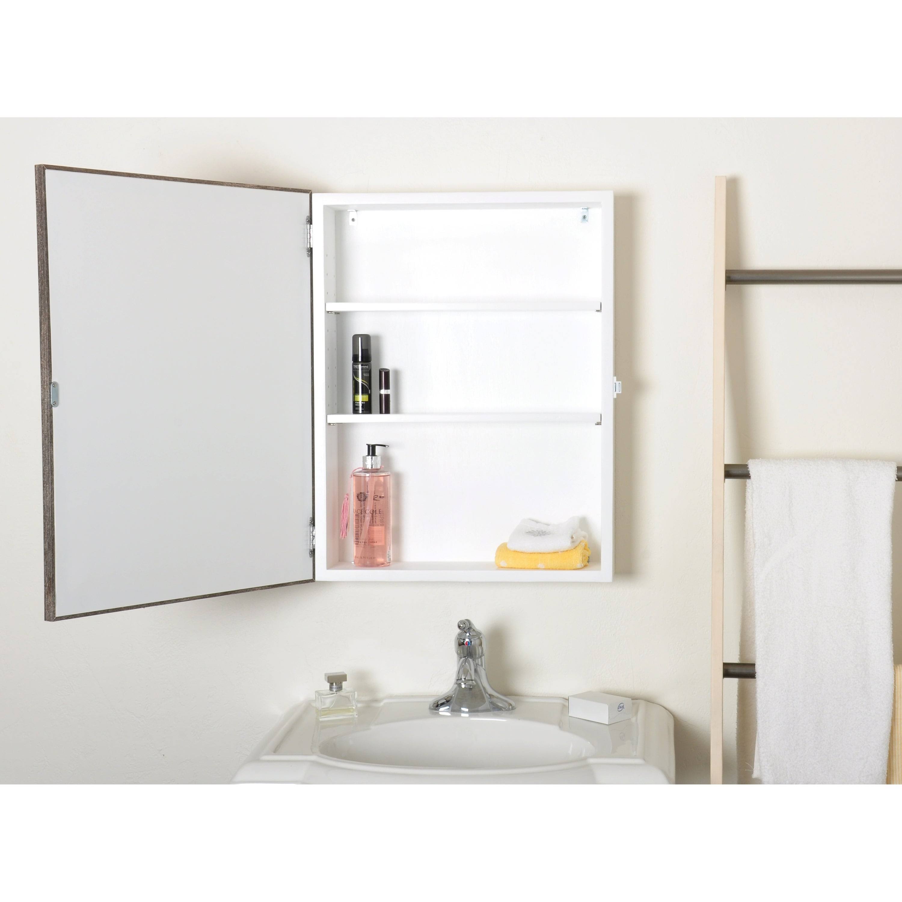 Drakeford Recessed or Surface Mount Framed Medicine Cabinet with 2 Adjustable Shelves Finish: Rustic Grain