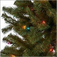 7.5-Foot Noble Fir Pre-Lit Multi-Colored Light Hinged Green + Multi Lights