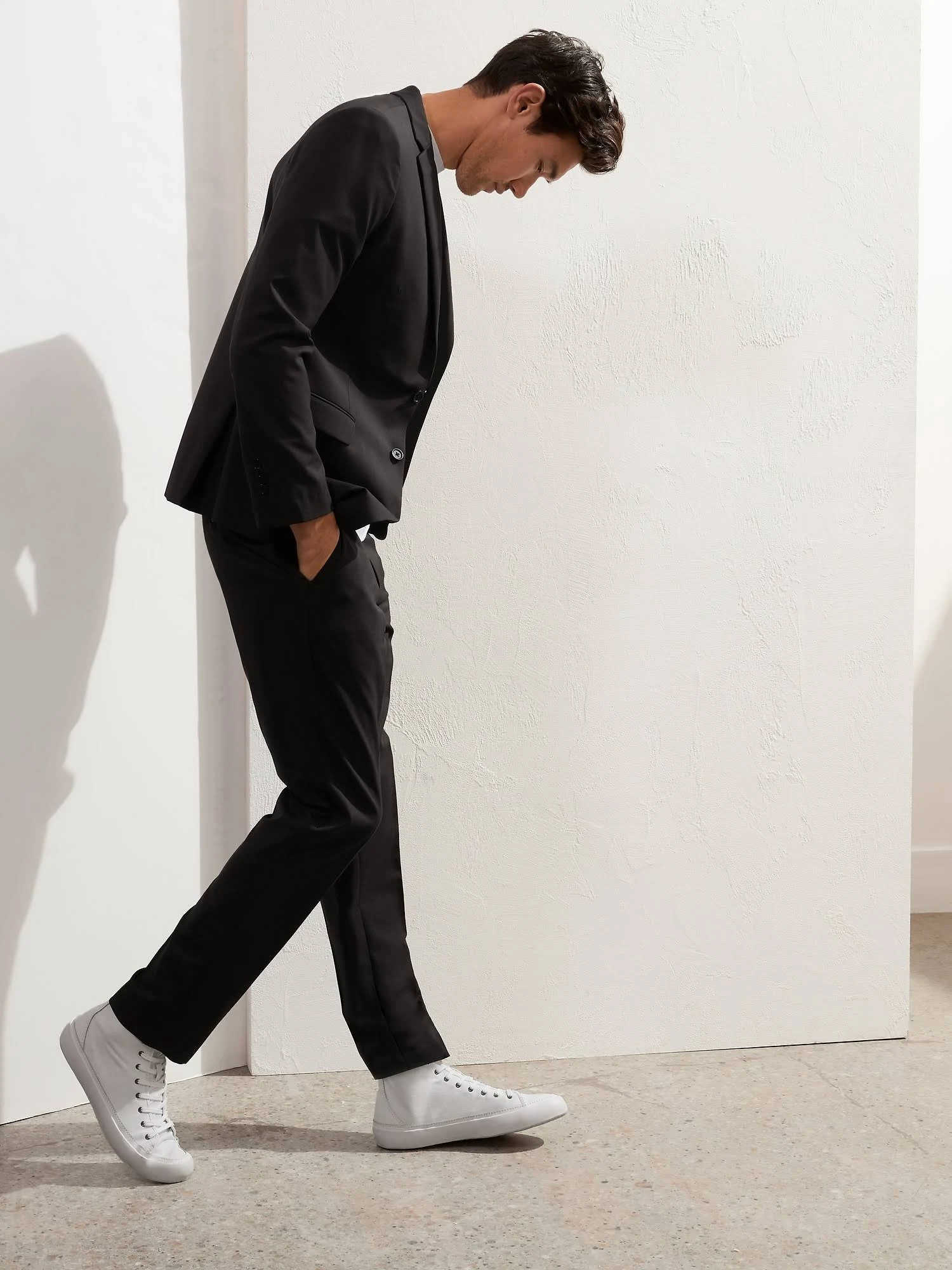 Banana Republic Men's Slim Solid Italian Wool Suit Pant Charcoal Size 35W 34L