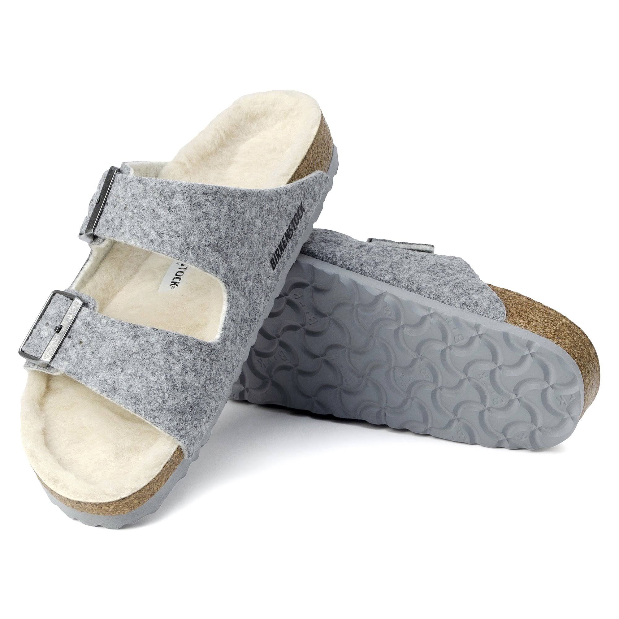 Birkenstock Arizona Wool Sandal Women's, Light Gray, 42