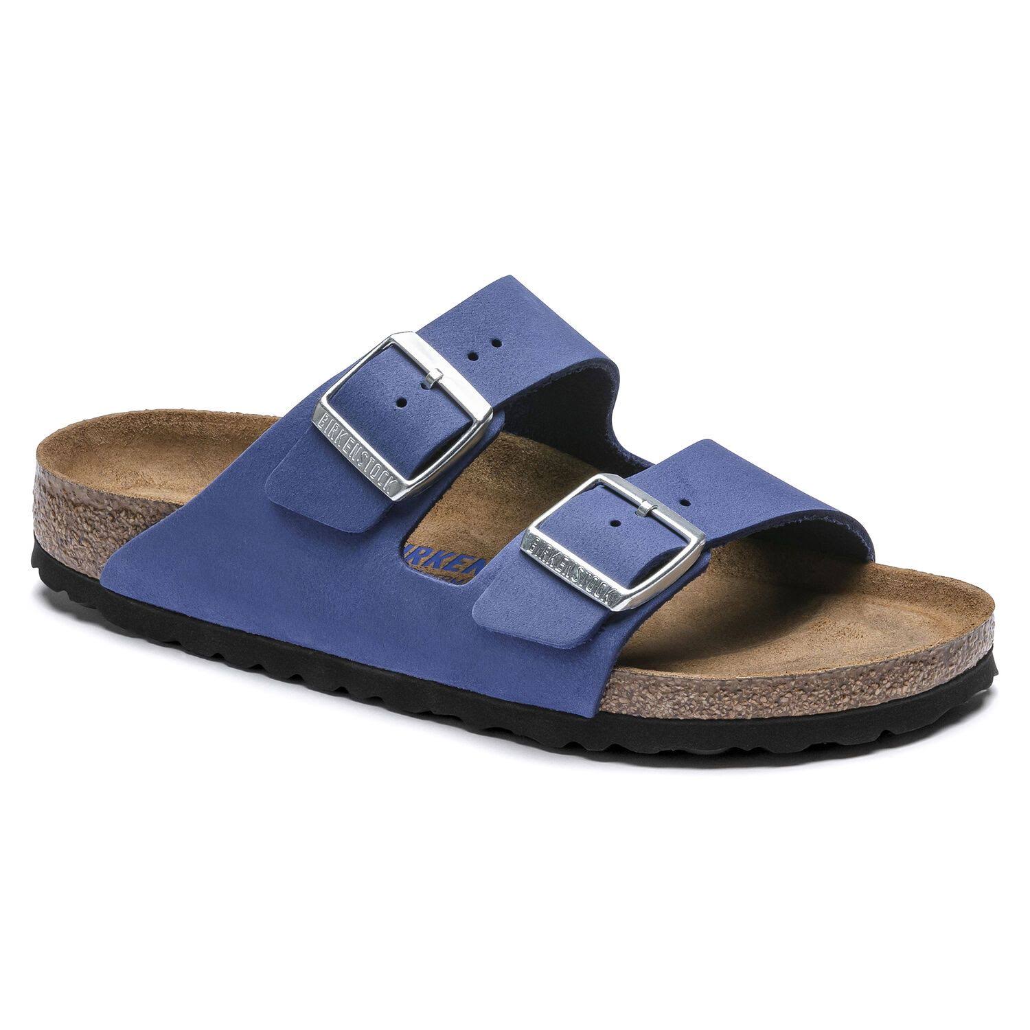 Birkenstock Women's Arizona Soft Footbed Azure Blue Nubuck