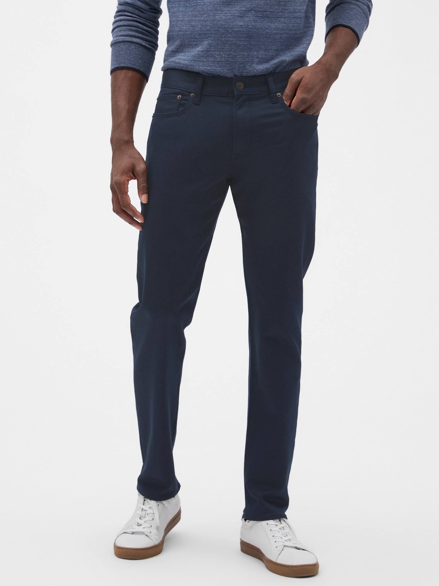 Banana Republic Factory Men's Slim-Fit Travel Jean Preppy Navy Regular Size 36W