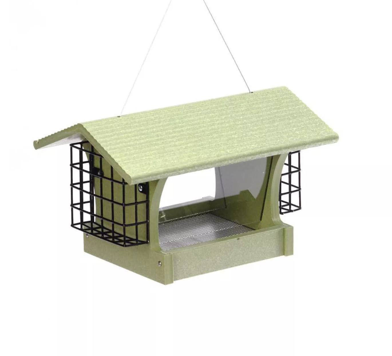 Green Solutions Recycled Medium Hopper Bird Feeder with Suet Cages