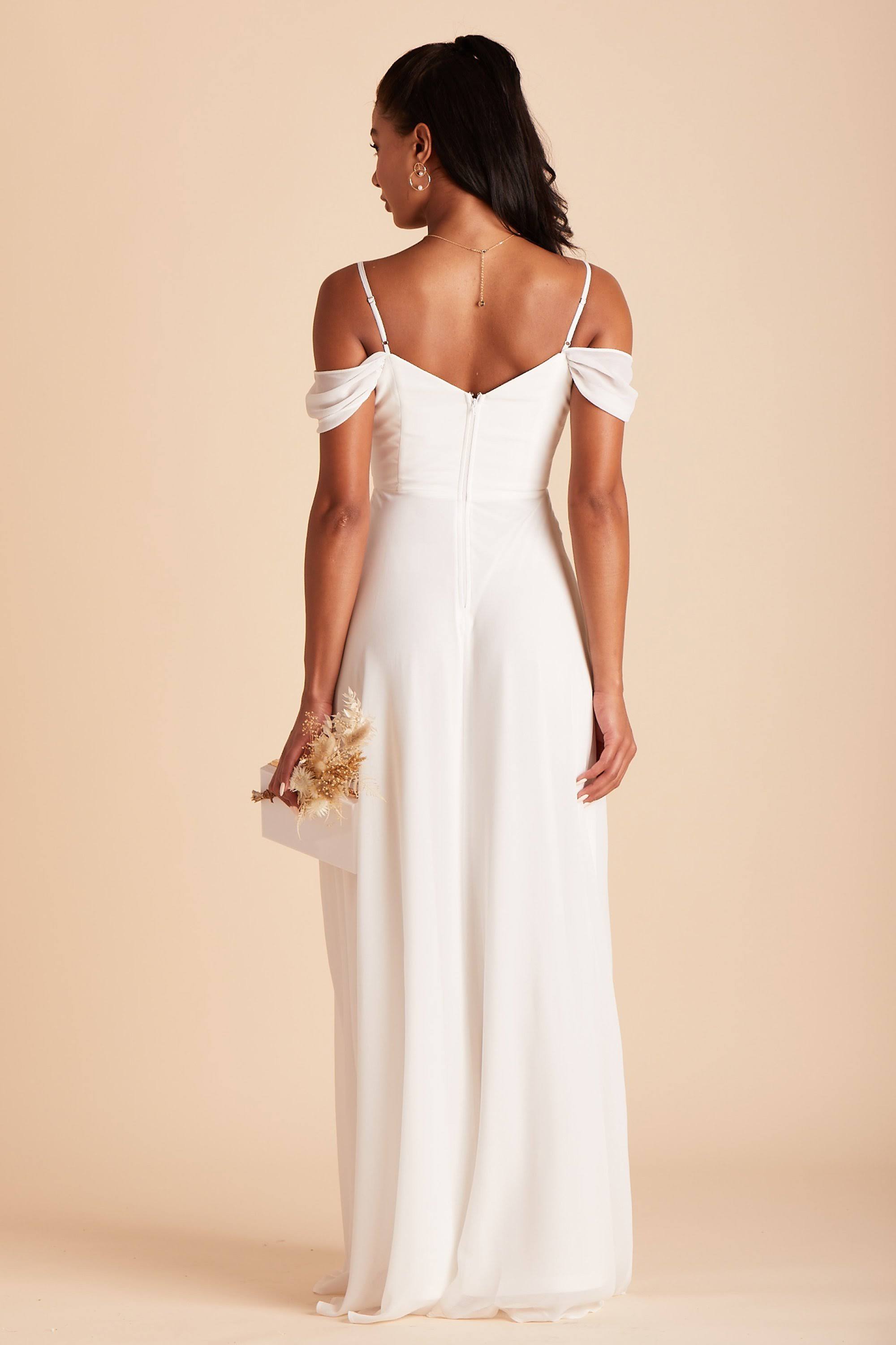 Birdy Grey Spence Convertible Chiffon Bridesmaid Dress in White S / White