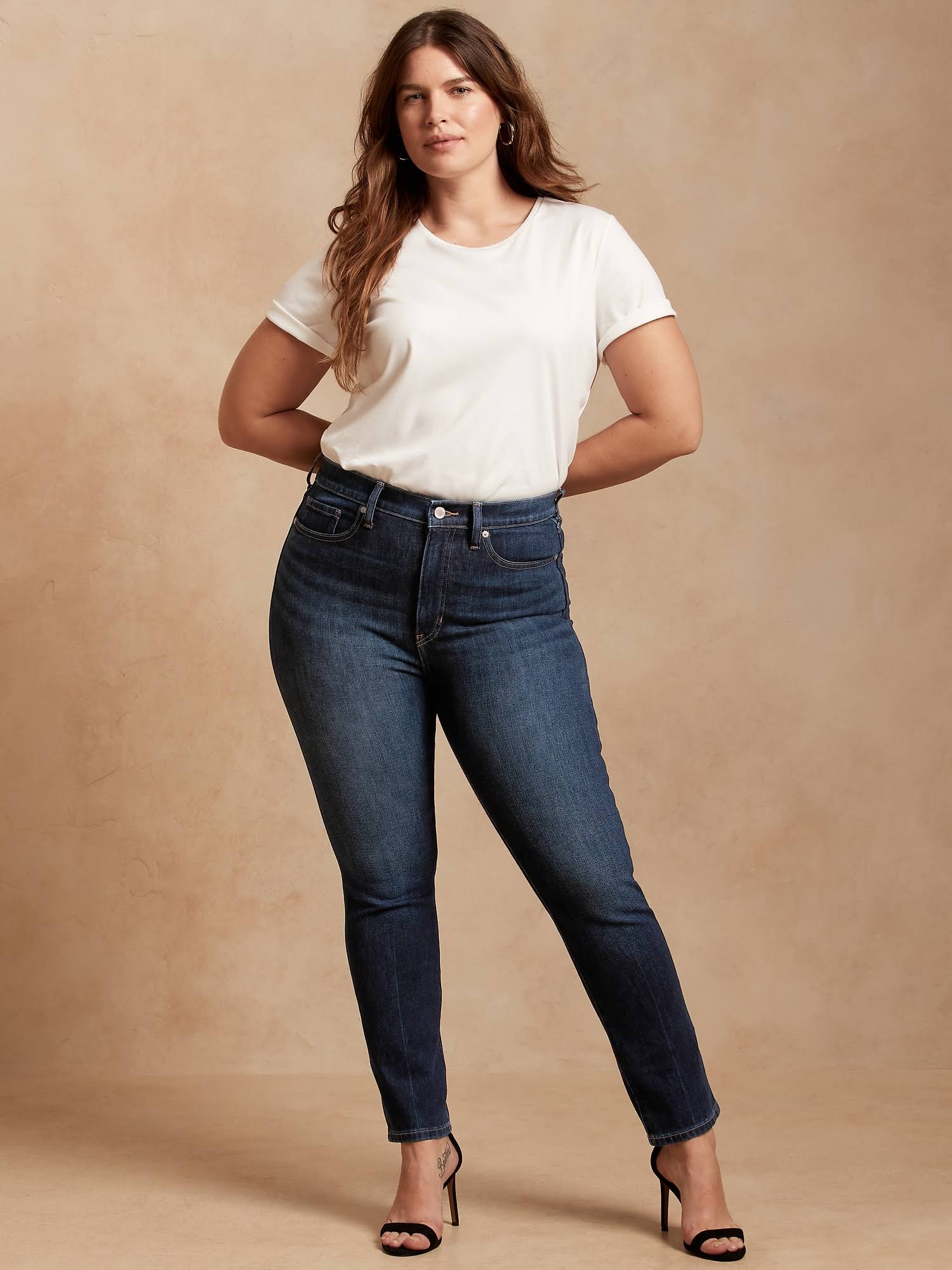 Banana Republic Women's High-Rise Slim Jean Dark Wash Tall Size 27 Long