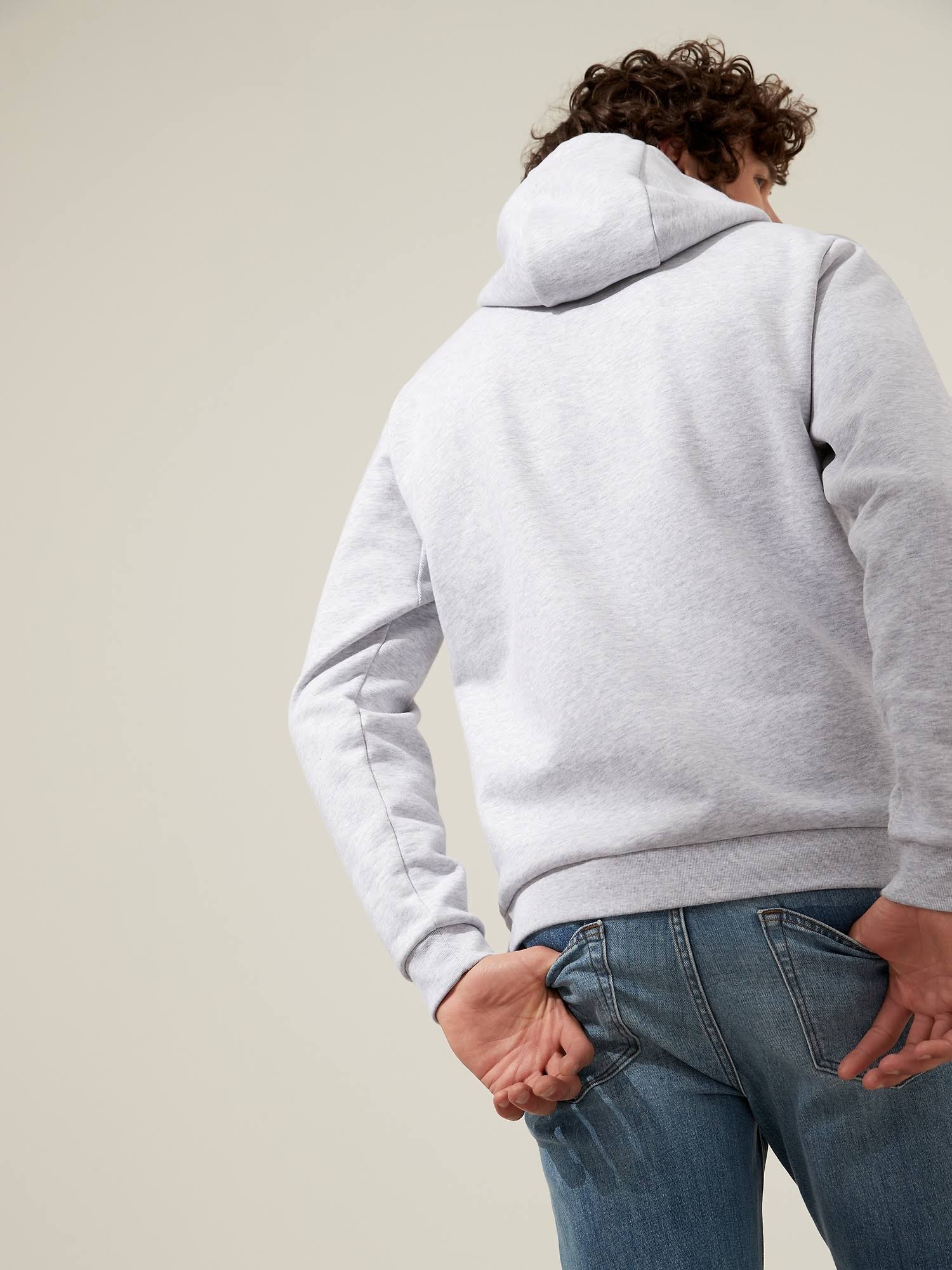 Banana Republic Men's BR Sport Heavyweight Fleece Hoodie Gray Heather Size S