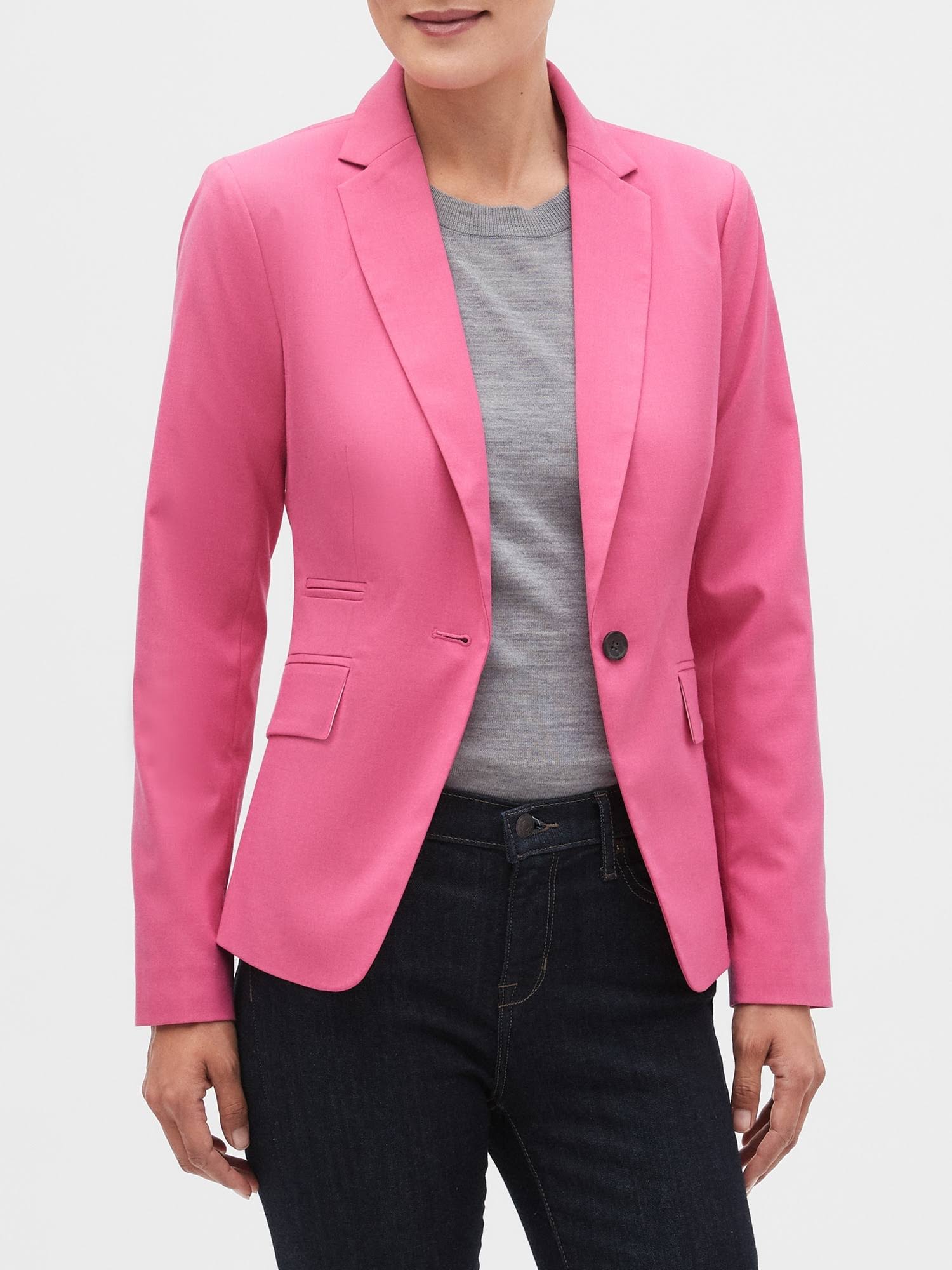 Banana Republic Factory Women's Washable Cutaway Blazer Hot Pink Regular Size 8
