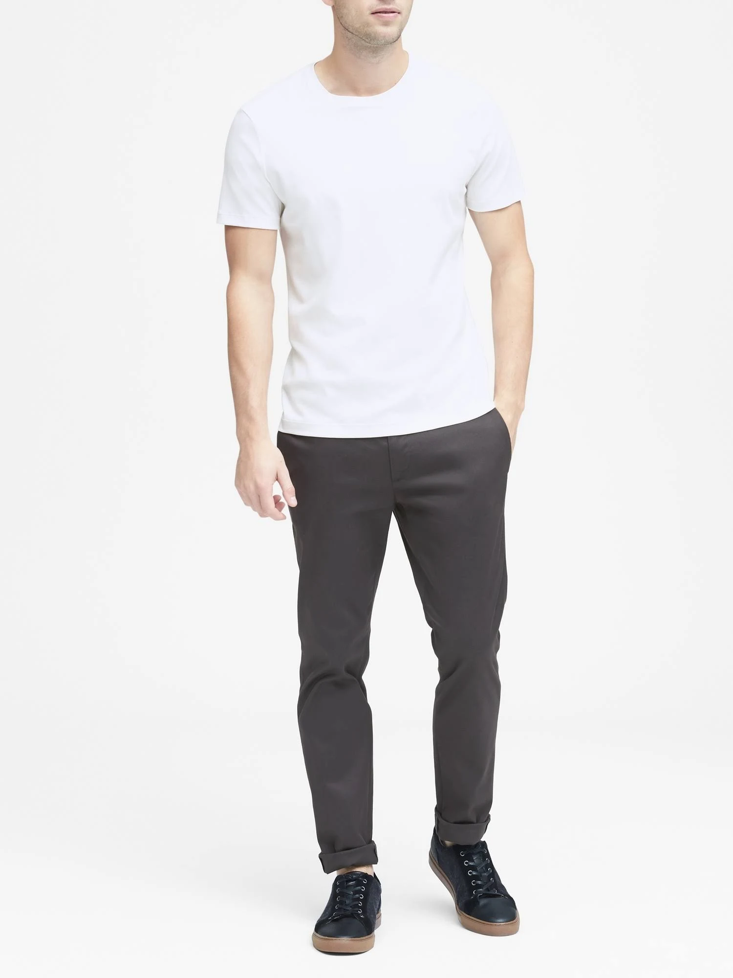 Banana Republic Men's Luxury-Touch Crew-Neck T-Shirt White Tall Size XXL