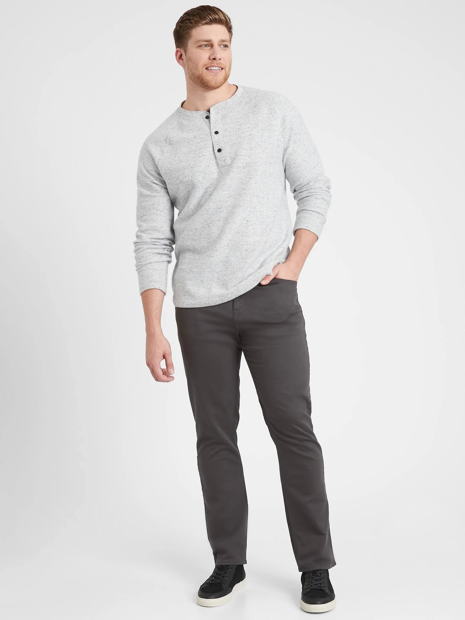 Banana Republic Men's Slim Traveler Pant Asphalt Gray Size 31W 30L