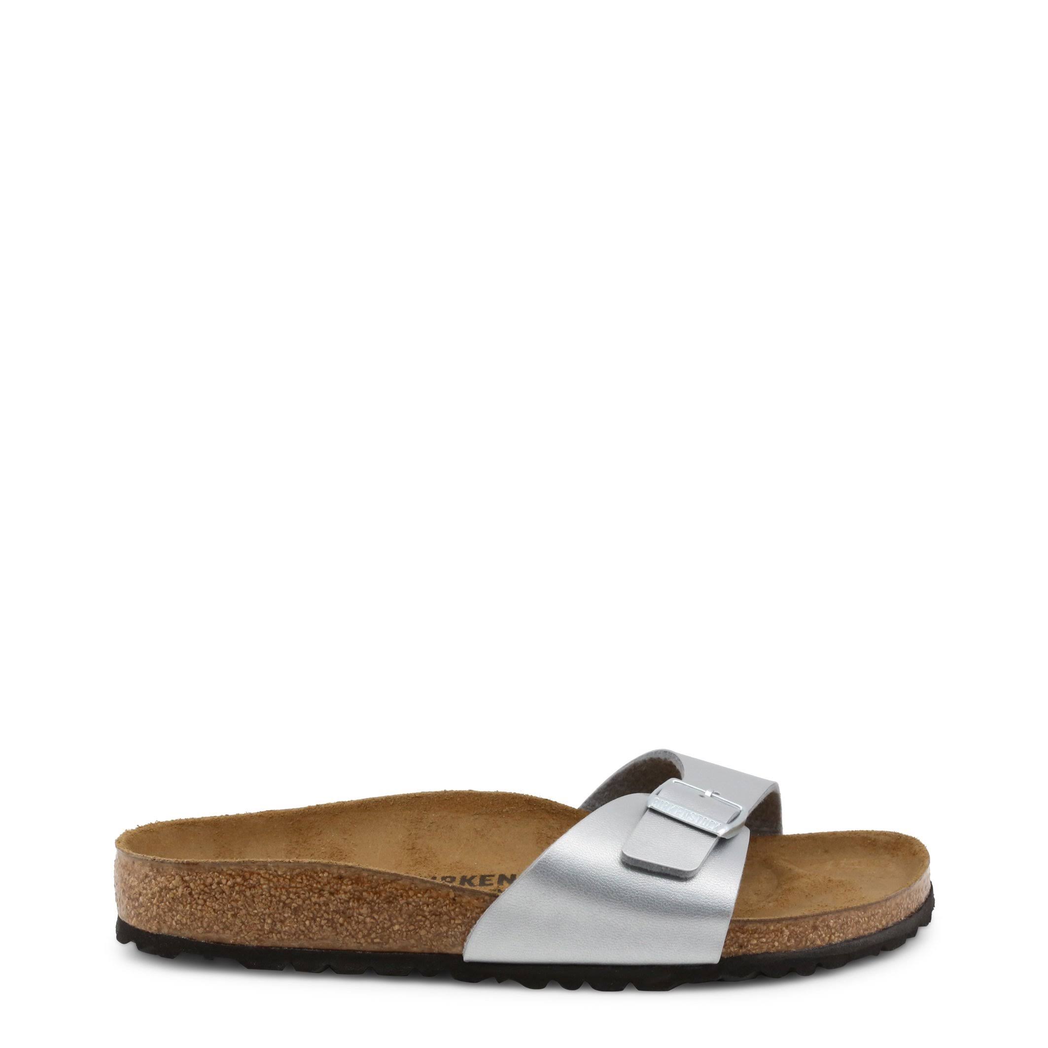 Birkenstock Madrid Birko-Flor Silver One-Strap Sandals