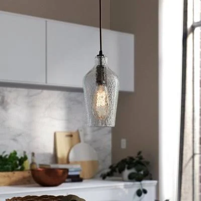 Eloi 1 - Light Single Jar Pendant Birch Lane Shade Color: Clear