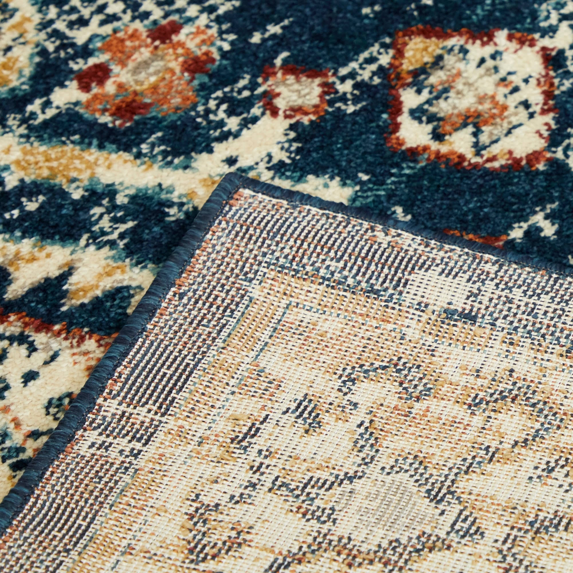 BALTA Reed Rust 5 ft. x 7 ft. Distressed Medallion Area Rug, Red