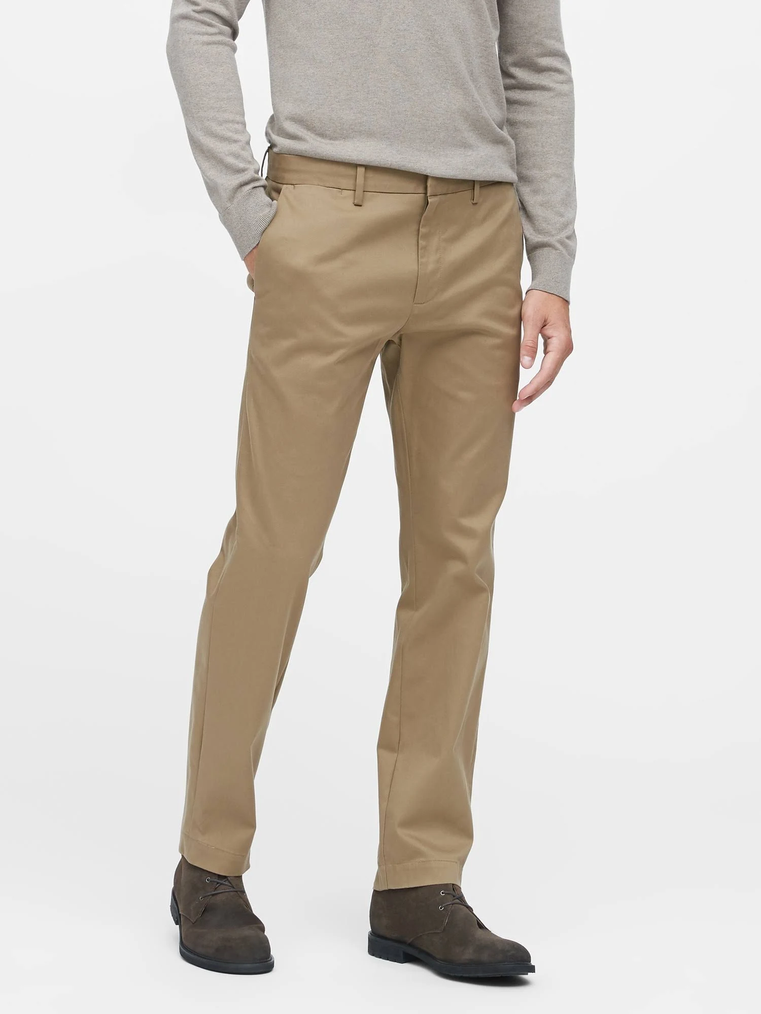 Banana Republic Men's Emerson Straight Rapid Movement Chino Pant Airforce Khaki Size 38W 34L