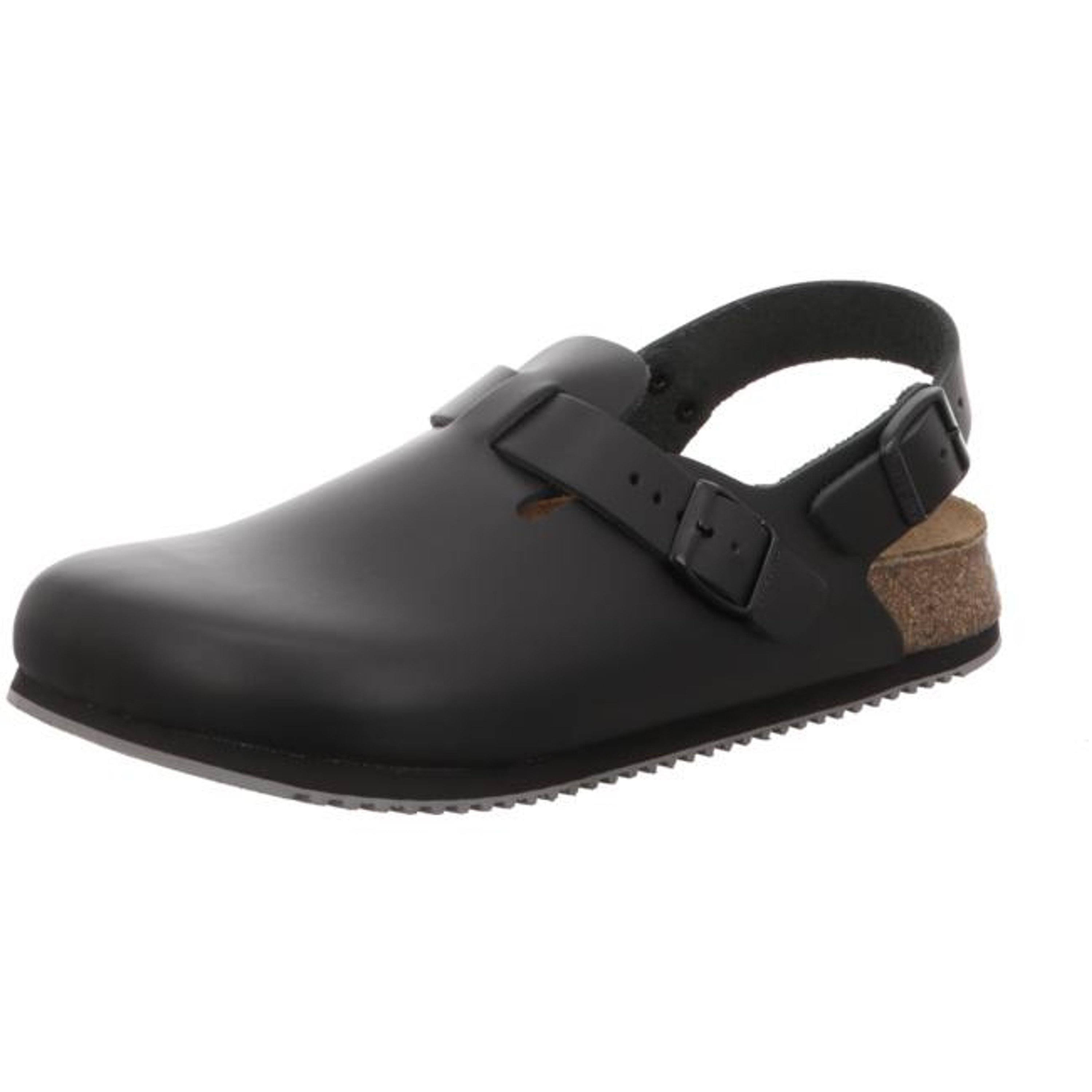 Birkenstock Tokio Natural Leather Black Professional for Medical Professionals - Designed to Maintain Safety Standards