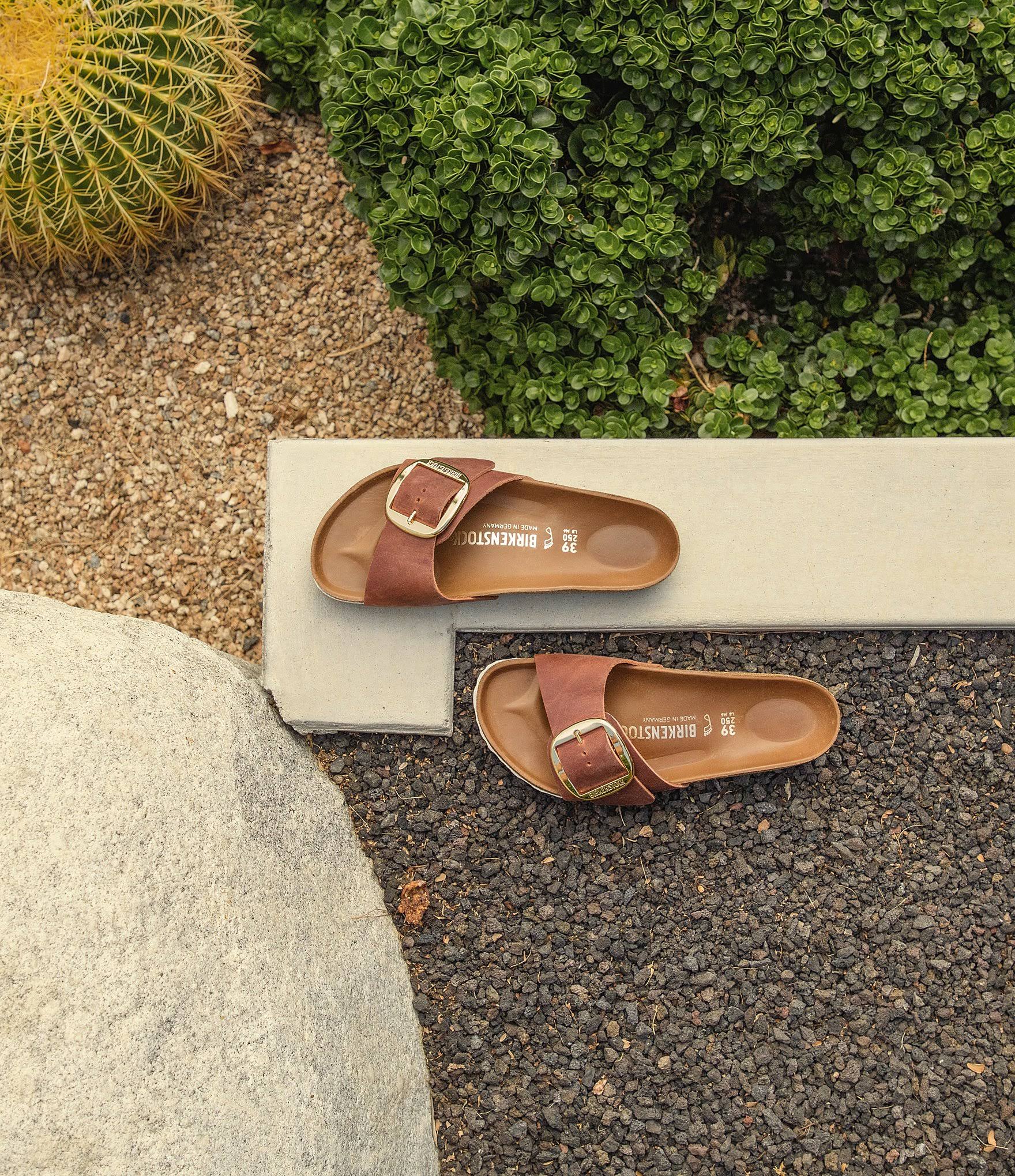 Birkenstock Women's Madrid Big Buckle Oiled Leather Cognac